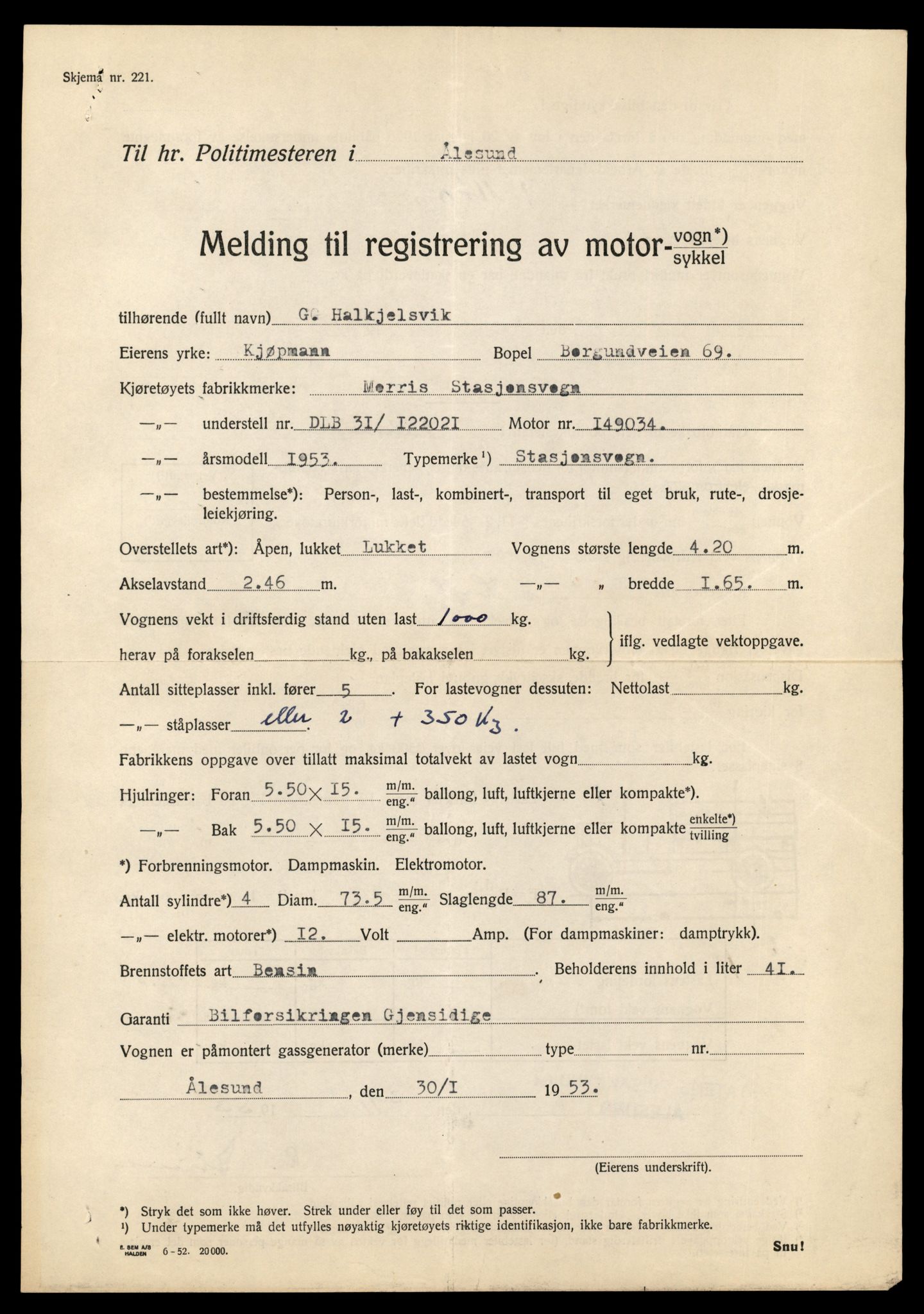 Møre og Romsdal vegkontor - Ålesund trafikkstasjon, AV/SAT-A-4099/F/Fe/L0042: Registreringskort for kjøretøy T 13906 - T 14079, 1927-1998, p. 2733