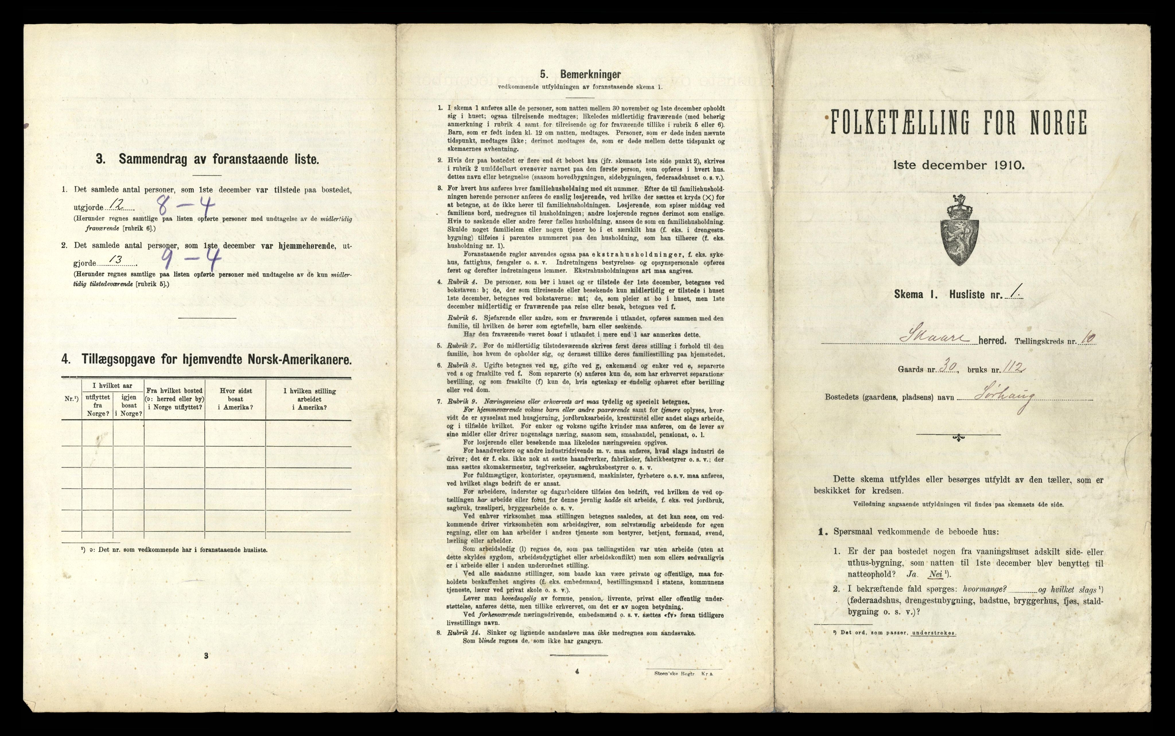 RA, 1910 census for Skåre, 1910, p. 958