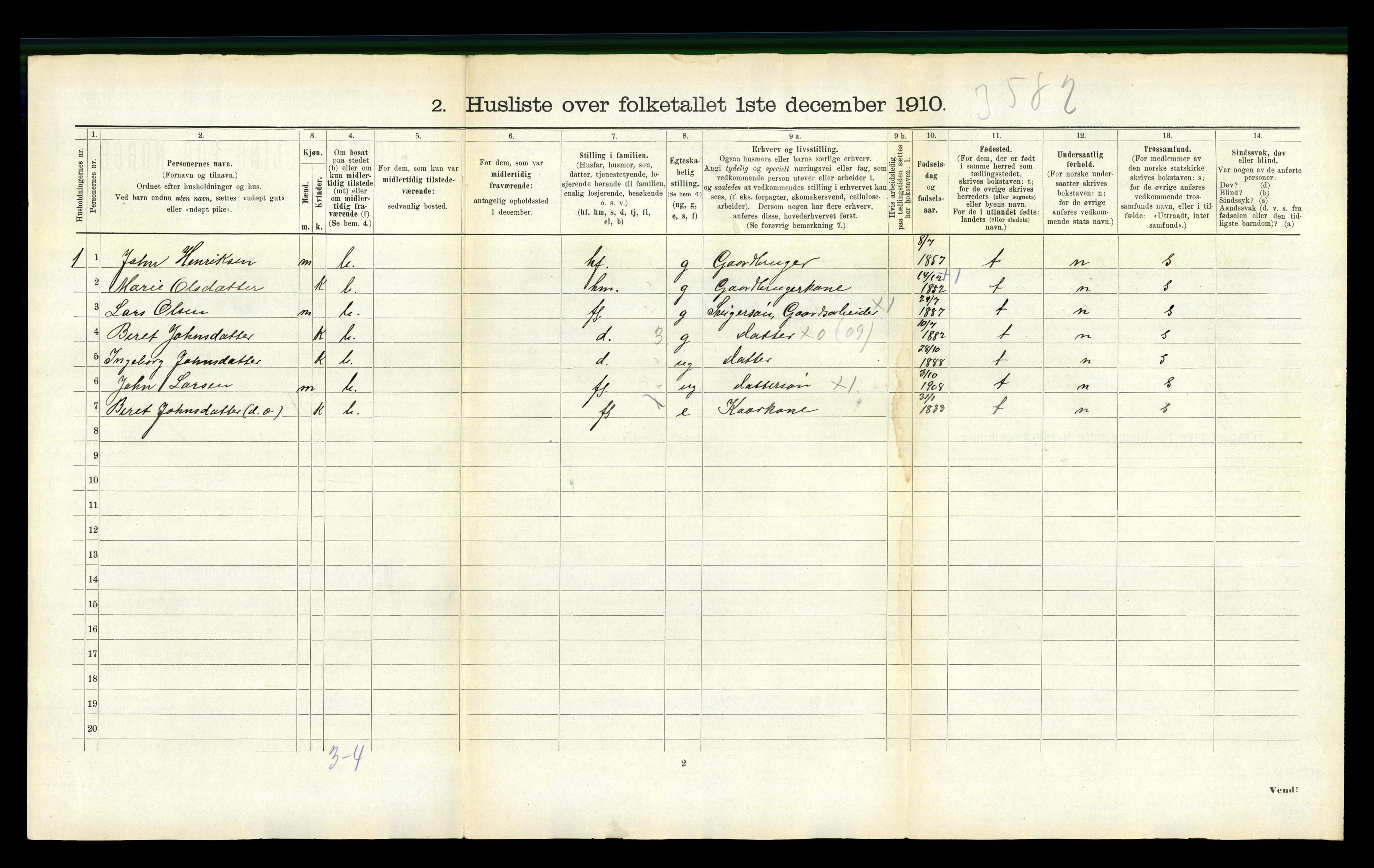 RA, 1910 census for Aure, 1910, p. 447