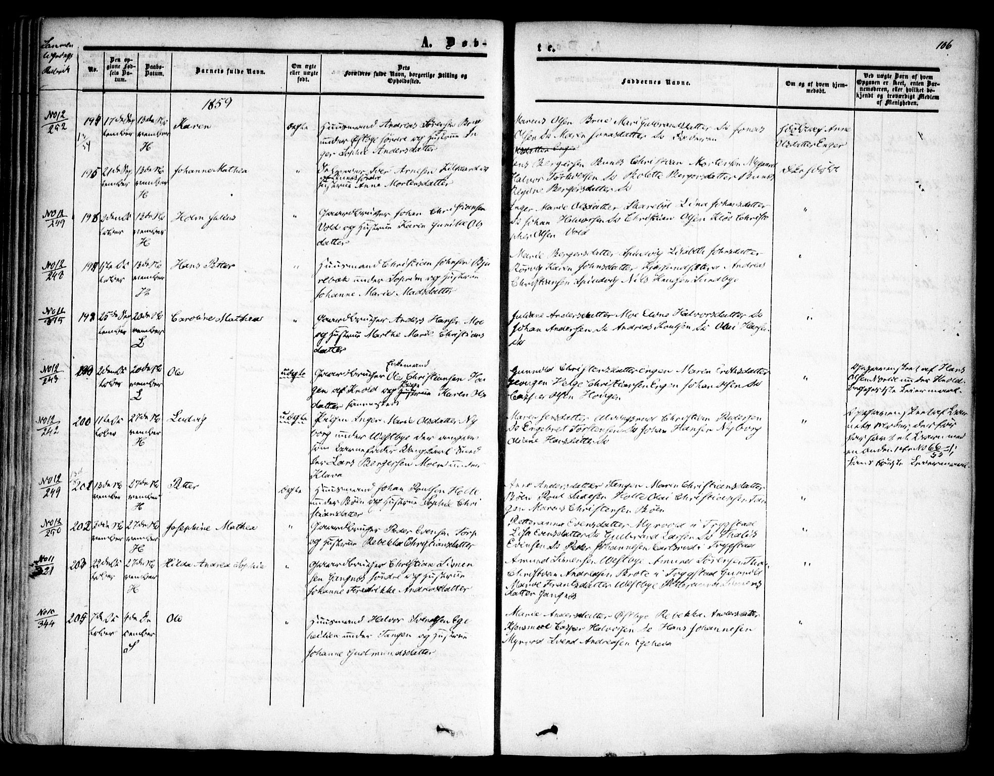 Høland prestekontor Kirkebøker, AV/SAO-A-10346a/F/Fa/L0010: Parish register (official) no. I 10, 1854-1861, p. 106