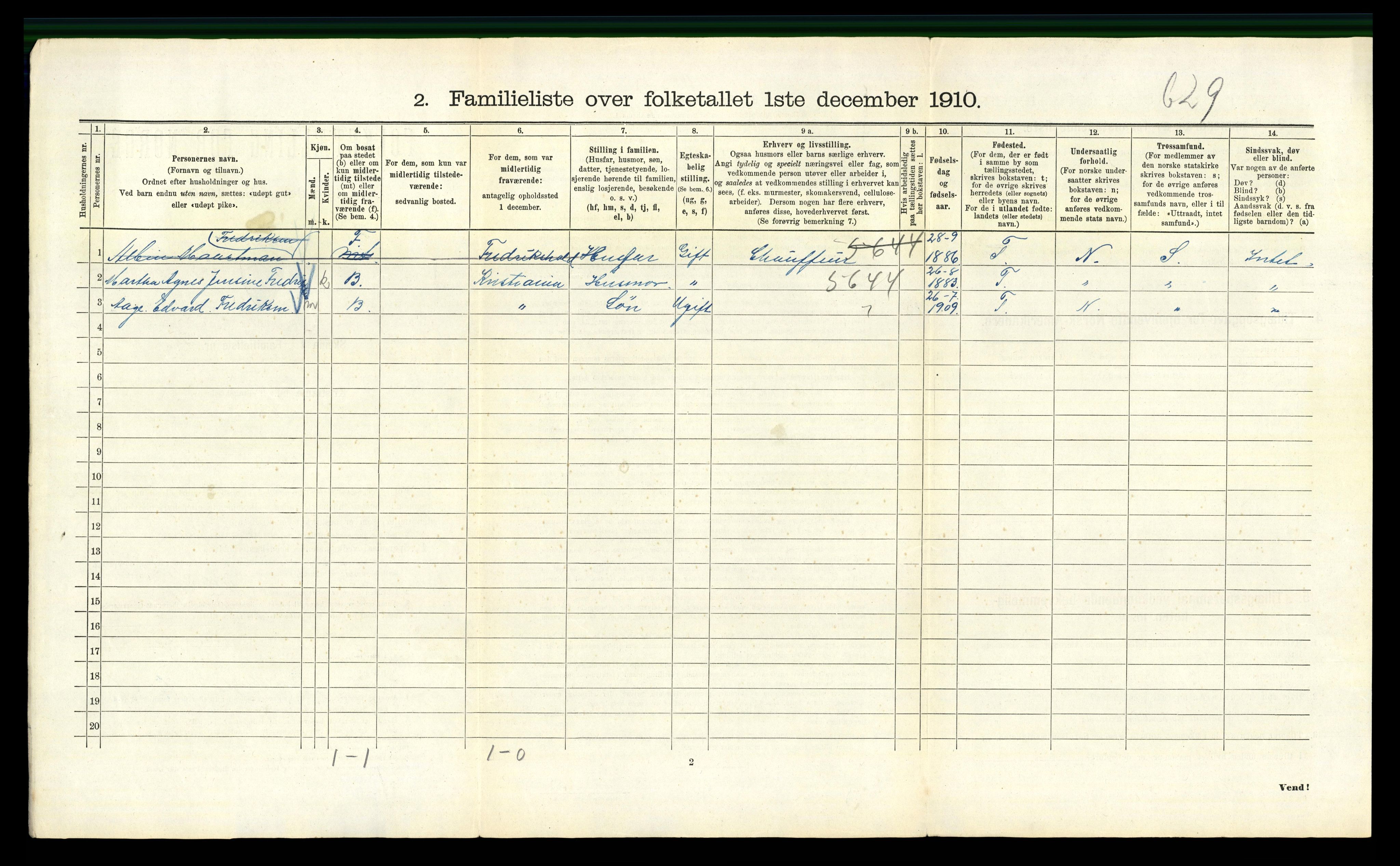 RA, 1910 census for Kristiania, 1910, p. 100360