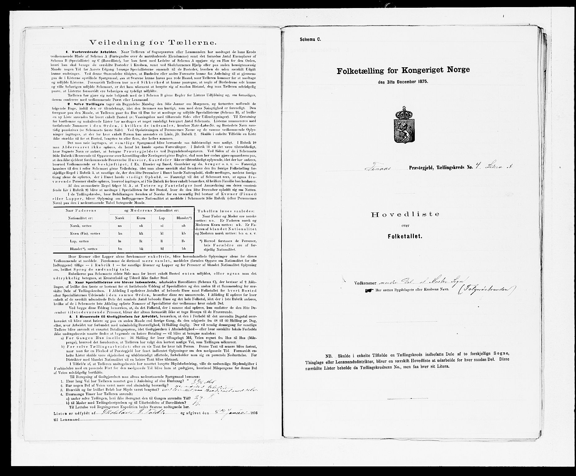 SAB, 1875 census for 1218P Finnås, 1875, p. 12