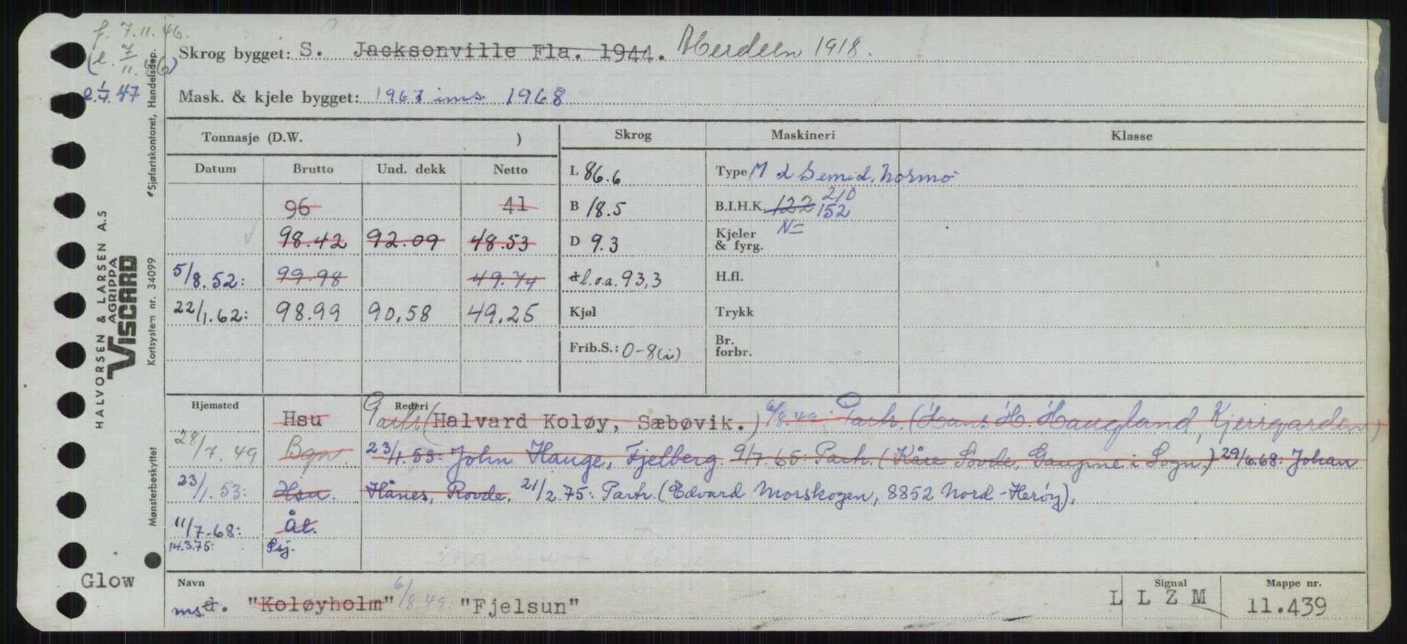 Sjøfartsdirektoratet med forløpere, Skipsmålingen, RA/S-1627/H/Ha/L0002/0001: Fartøy, Eik-Hill / Fartøy, Eik-F, p. 479