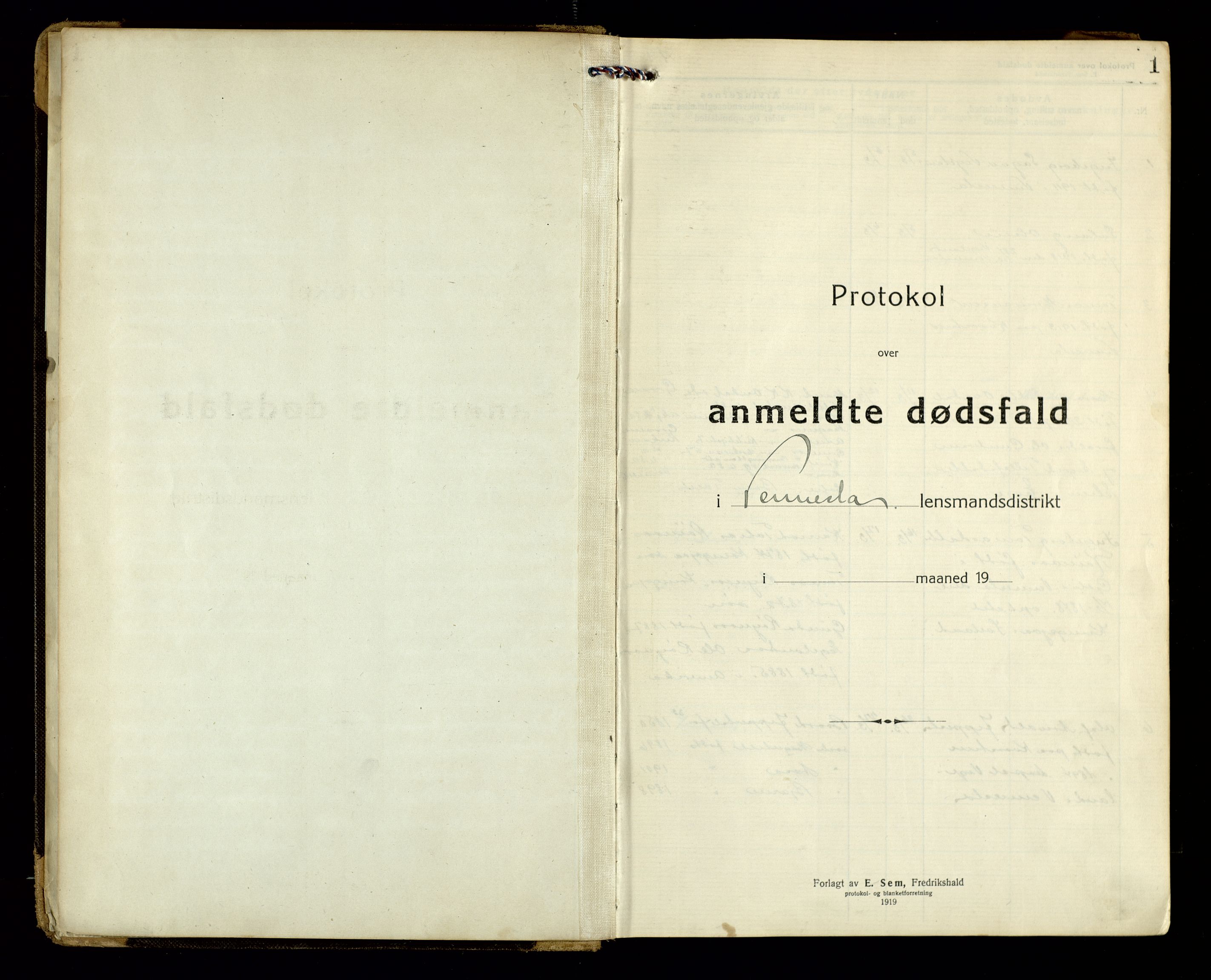 Vennesla og Iveland lensmannskontor, SAK/1241-0050/F/Fe/L0001: Dødsfallsprotokoll nr 7, 1920-1940, p. 1