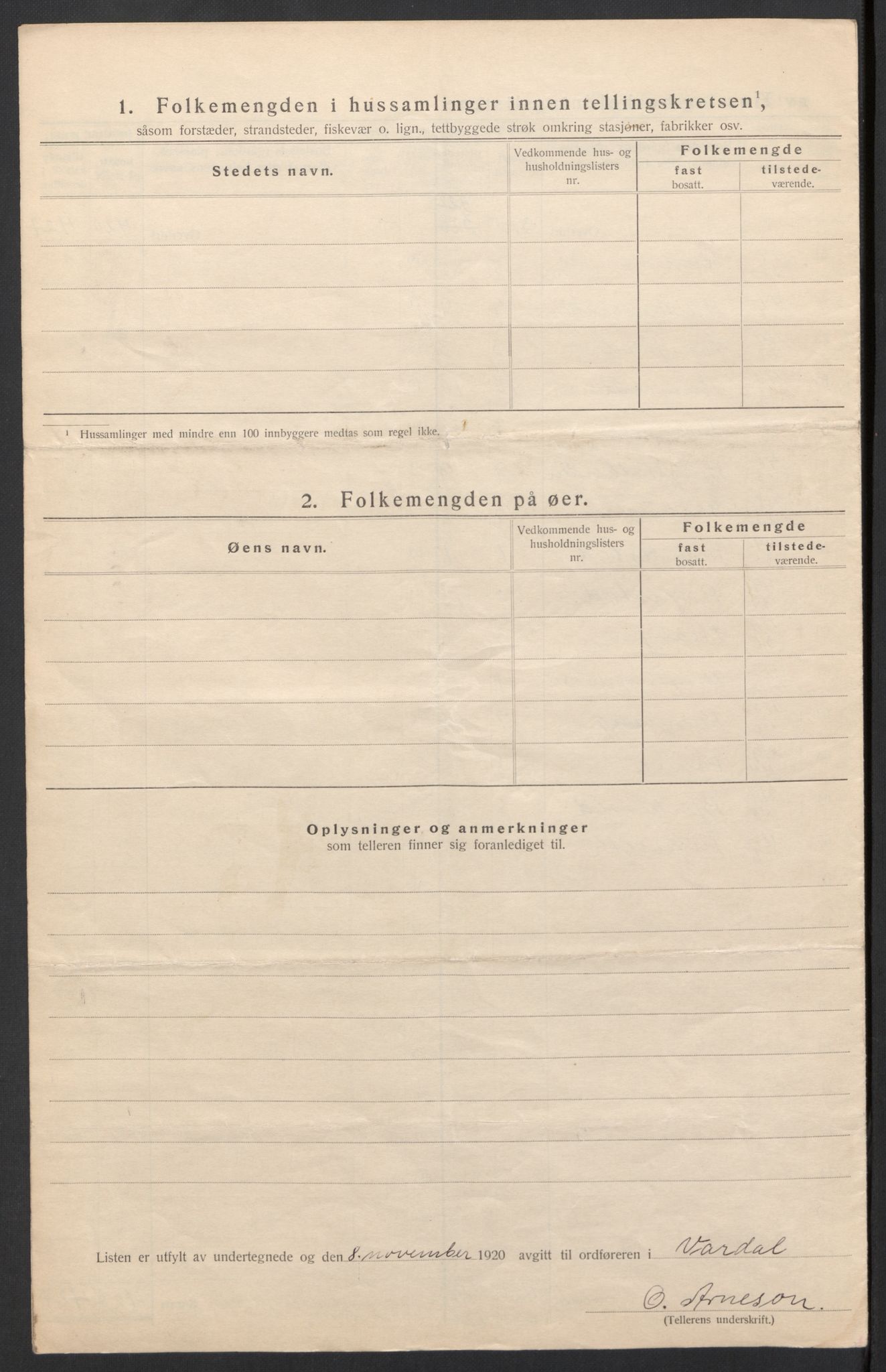 SAH, 1920 census for Vardal, 1920, p. 29
