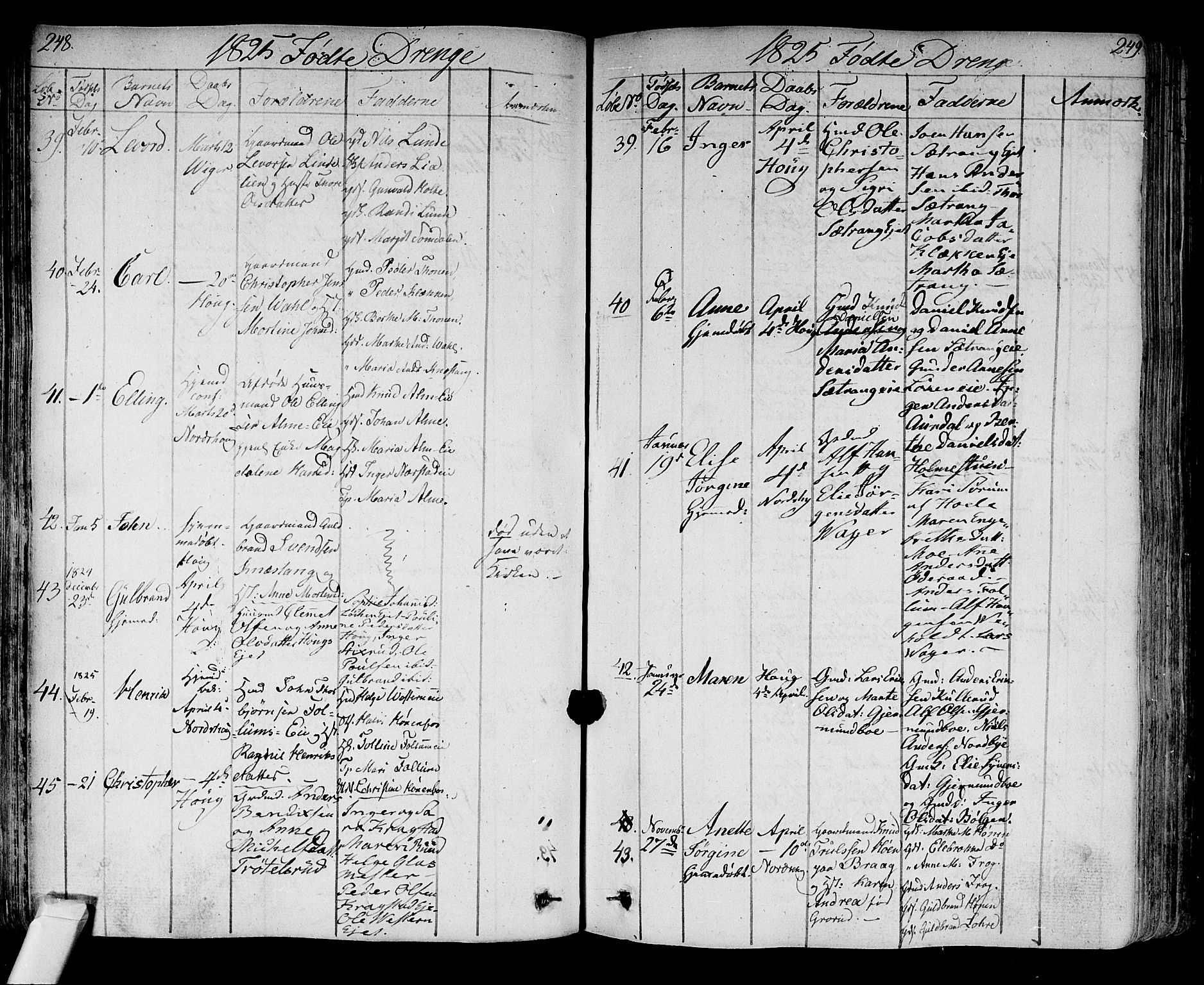 Norderhov kirkebøker, SAKO/A-237/F/Fa/L0009: Parish register (official) no. 9, 1819-1837, p. 248-249