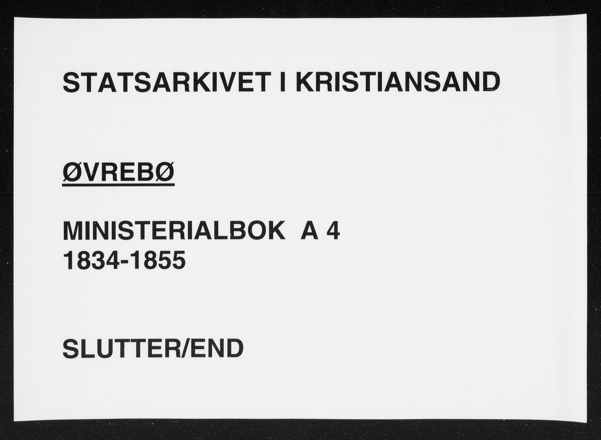 Vennesla sokneprestkontor, AV/SAK-1111-0045/Fa/Fac/L0004: Parish register (official) no. A 4, 1834-1855