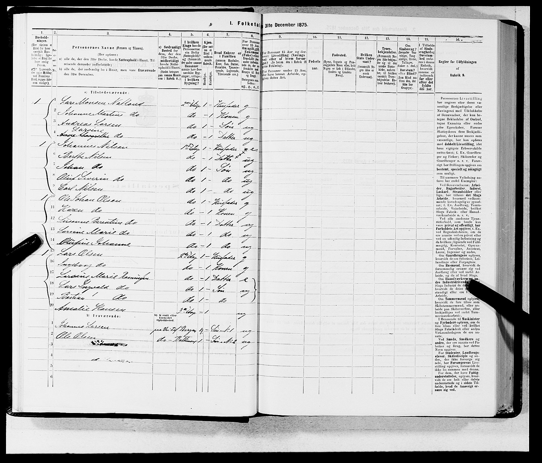 SAB, 1875 census for 1301 Bergen, 1875, p. 34