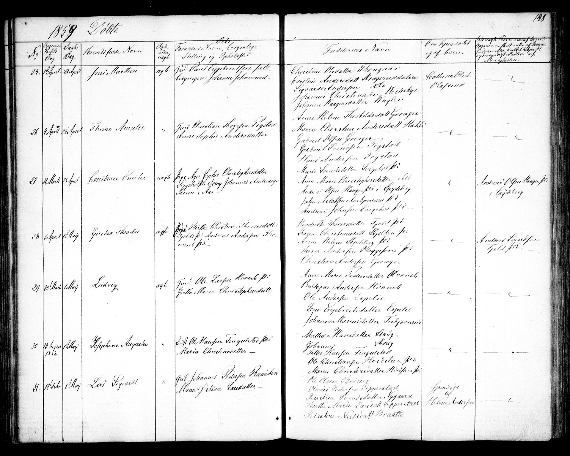 Hobøl prestekontor Kirkebøker, AV/SAO-A-2002/F/Fa/L0003: Parish register (official) no. I 3, 1842-1864, p. 148