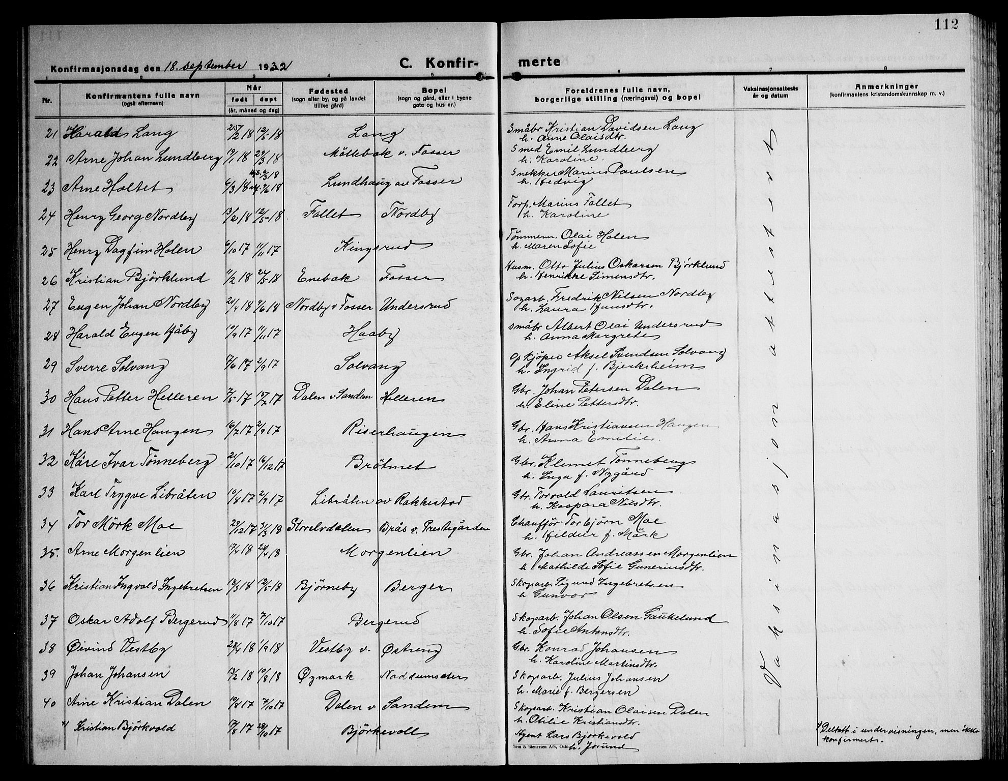 Høland prestekontor Kirkebøker, SAO/A-10346a/G/Ga/L0009: Parish register (copy) no. I 9, 1930-1951, p. 112