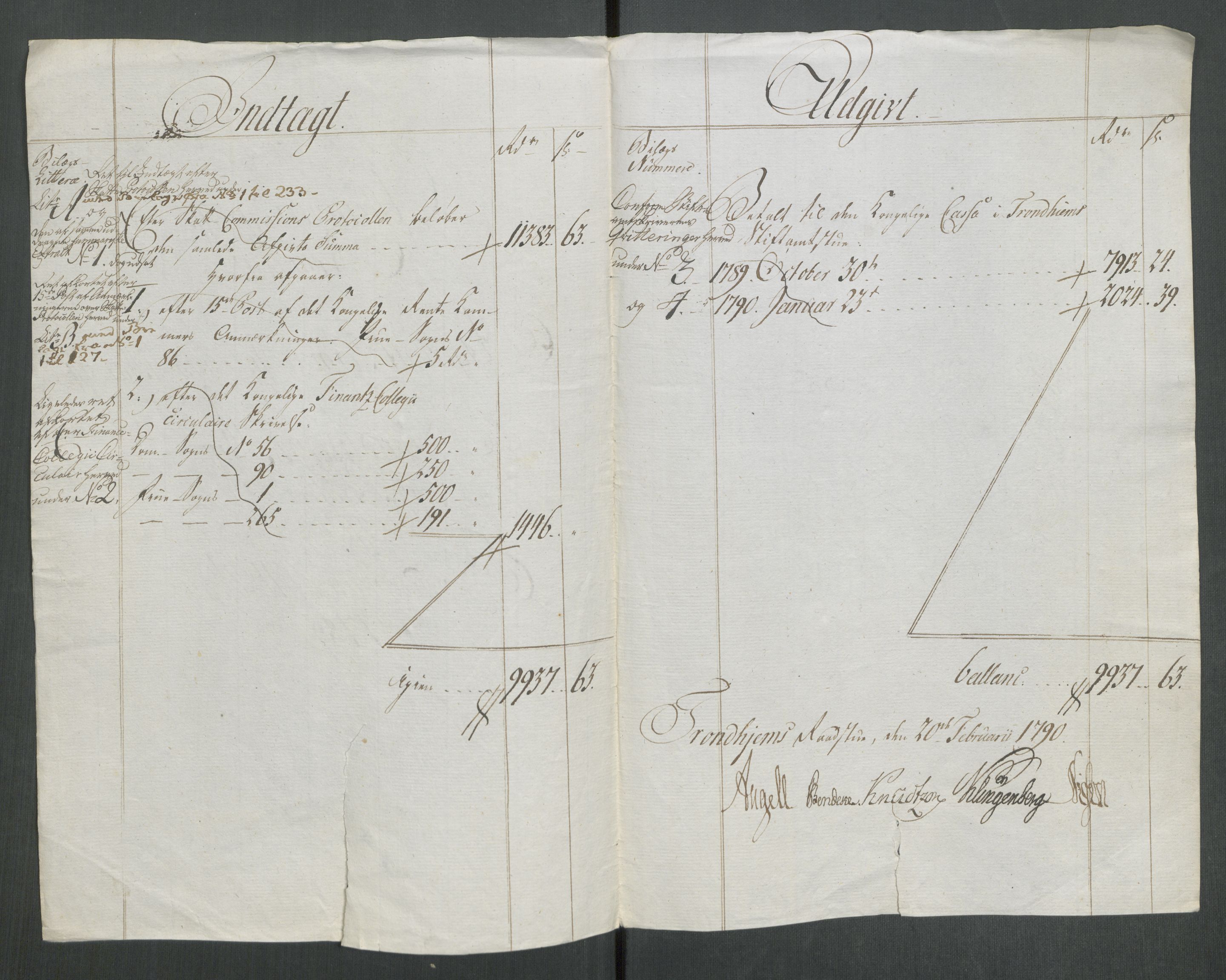 Rentekammeret inntil 1814, Reviderte regnskaper, Mindre regnskaper, AV/RA-EA-4068/Rf/Rfe/L0051: Toten fogderi, Trondheim, 1789, p. 304