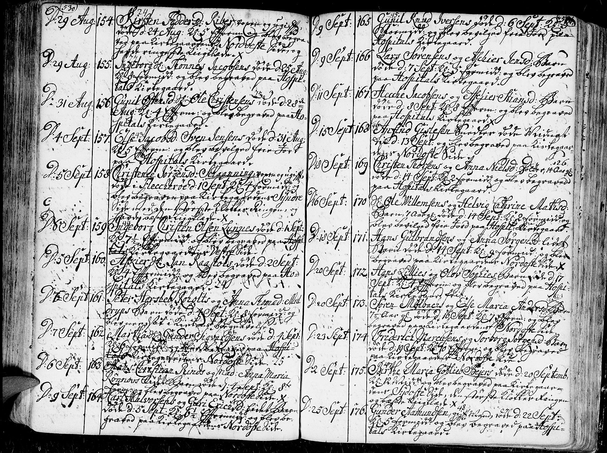 Kristiansand domprosti, AV/SAK-1112-0006/F/Fa/L0001: Parish register (official) no. A 1, 1734-1793, p. 530-531