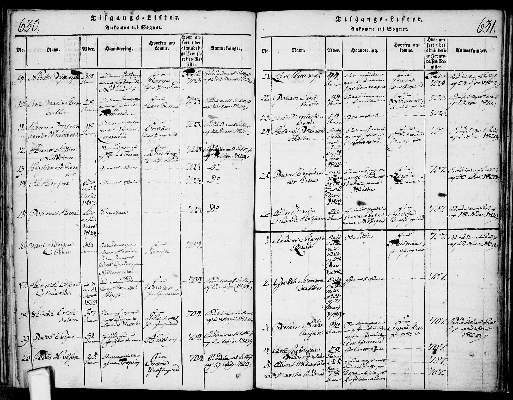 Glemmen prestekontor Kirkebøker, SAO/A-10908/F/Fa/L0004: Parish register (official) no. 4, 1816-1838, p. 630-631