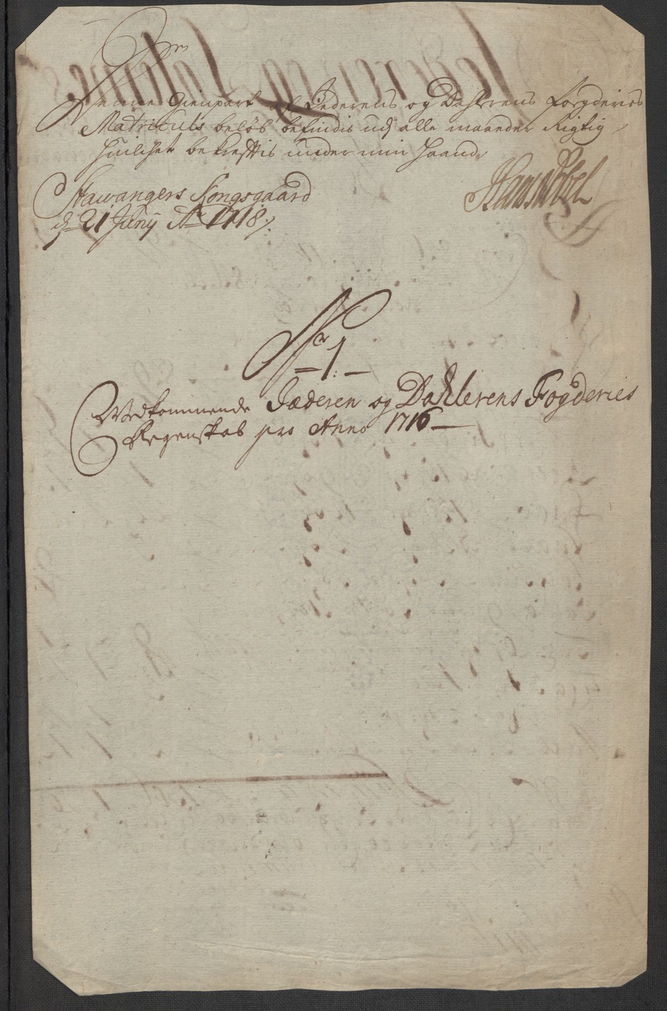 Rentekammeret inntil 1814, Reviderte regnskaper, Fogderegnskap, AV/RA-EA-4092/R46/L2740: Fogderegnskap Jæren og Dalane, 1715-1716, p. 301