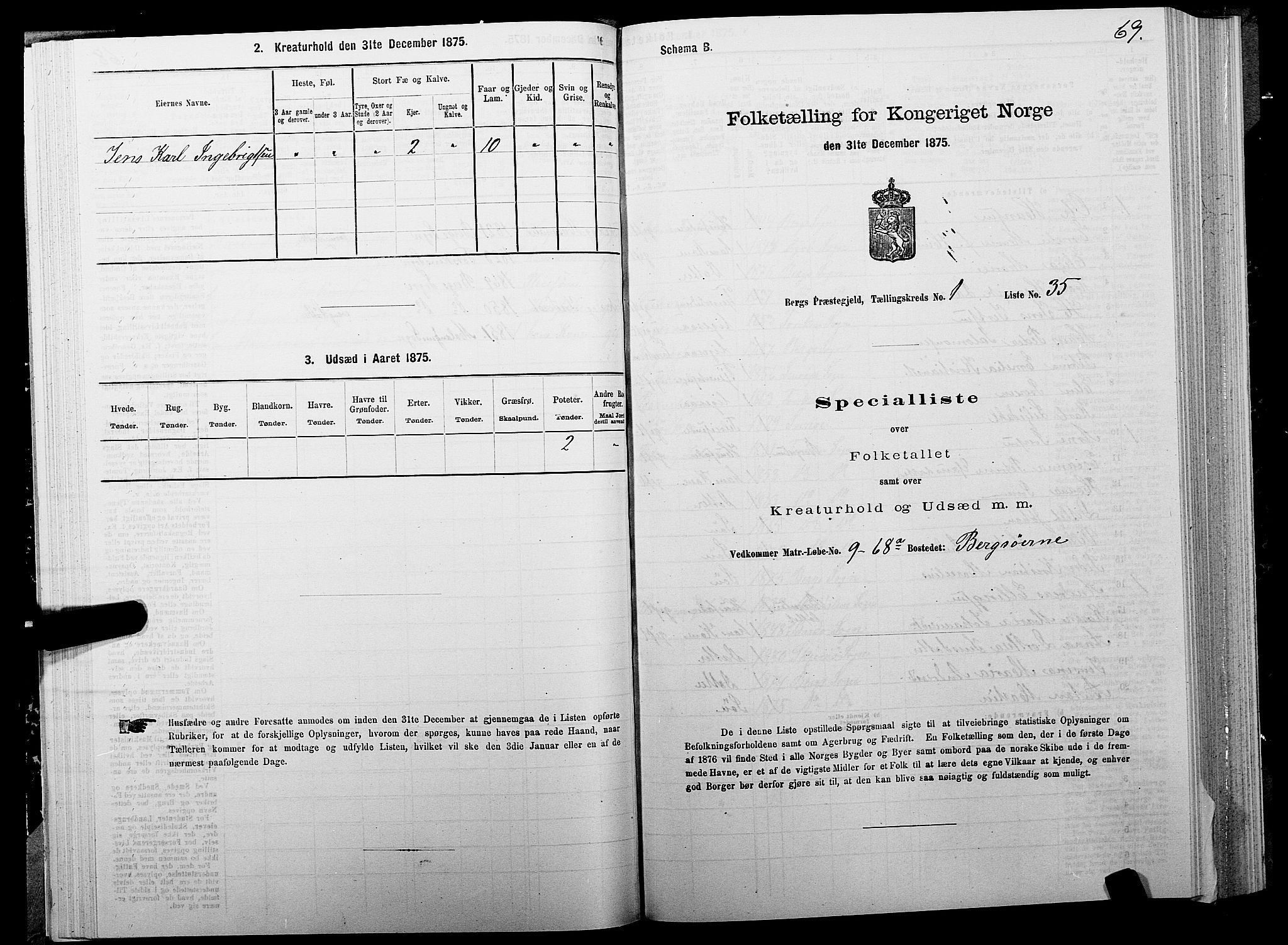 SATØ, 1875 census for 1929P Berg, 1875, p. 1069