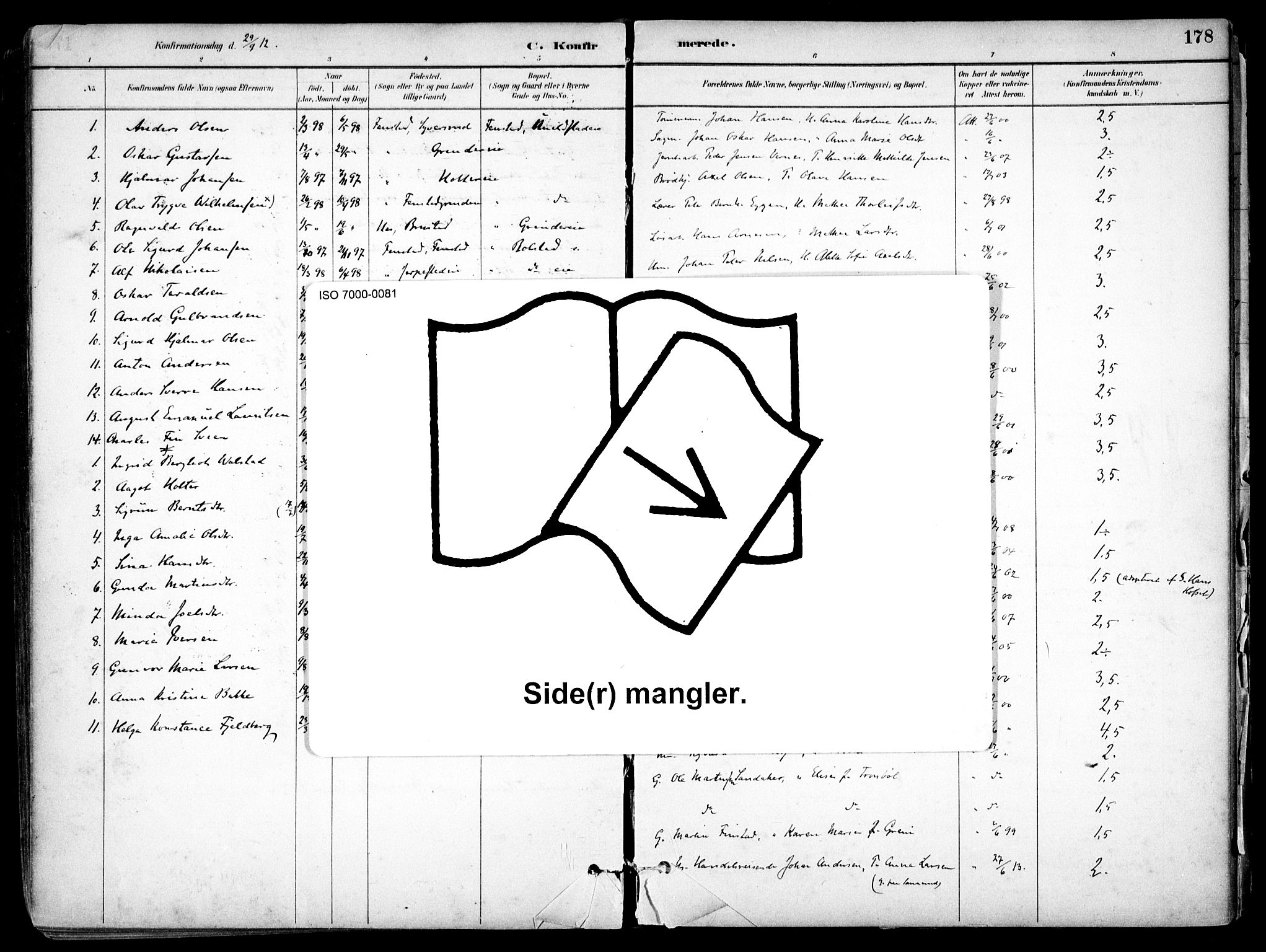 Nes prestekontor Kirkebøker, AV/SAO-A-10410/F/Fb/L0002: Parish register (official) no. II 2, 1883-1918, p. 178