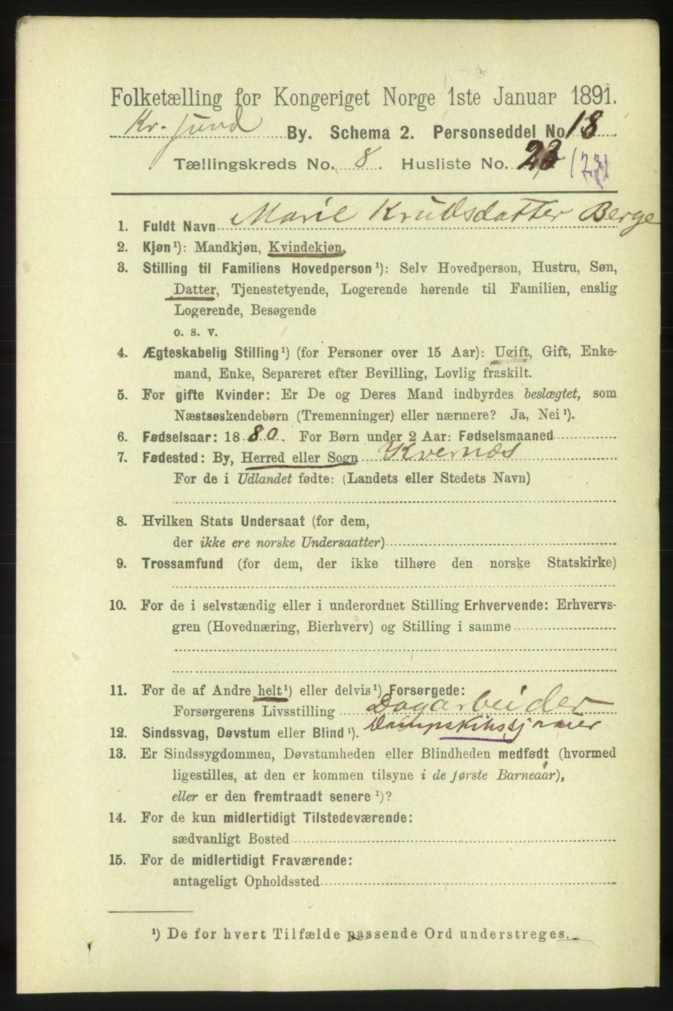 RA, 1891 census for 1503 Kristiansund, 1891, p. 6647