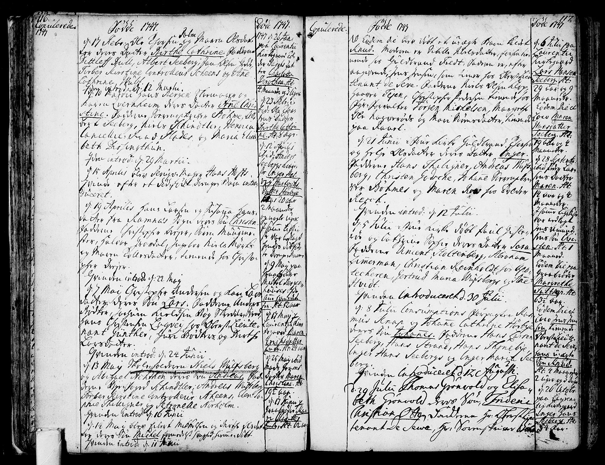 Tønsberg kirkebøker, SAKO/A-330/F/Fb/L0001: Parish register (official) no. II 1, 1690-1796, p. 116-117