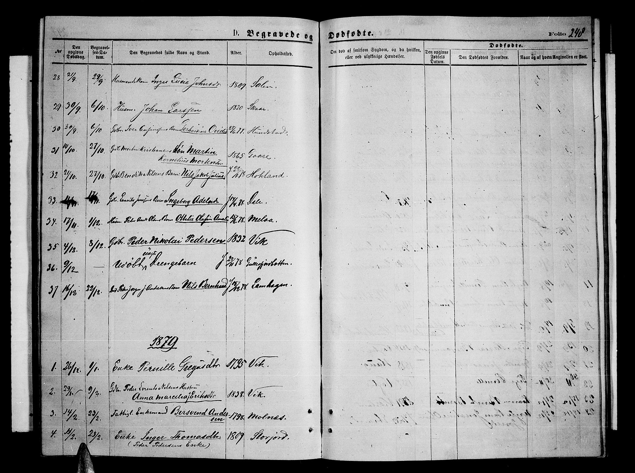 Kvæfjord sokneprestkontor, SATØ/S-1323/G/Ga/Gab/L0004klokker: Parish register (copy) no. 4, 1870-1886, p. 248