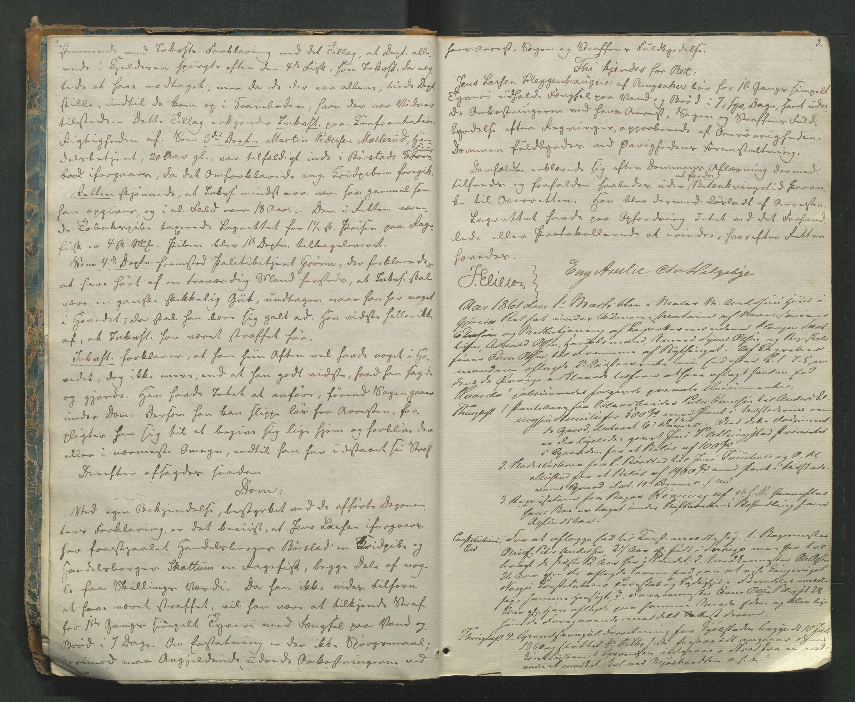 Toten tingrett, AV/SAH-TING-006/G/Gb/Gbb/L0001: Justis-, ekstraretts- og notarialprotokoll, 1861-1864, p. 2b-3a