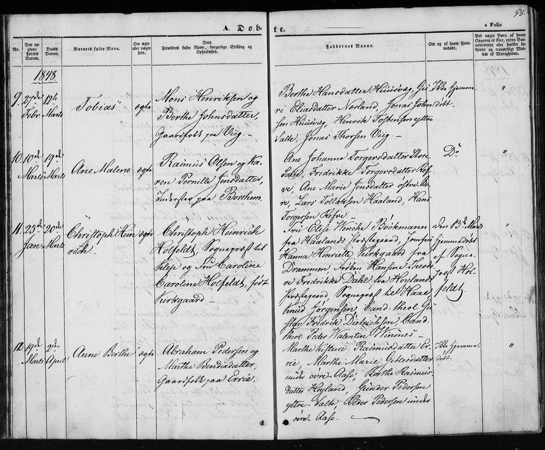 Klepp sokneprestkontor, SAST/A-101803/001/3/30BA/L0004: Parish register (official) no. A 4, 1842-1852, p. 58