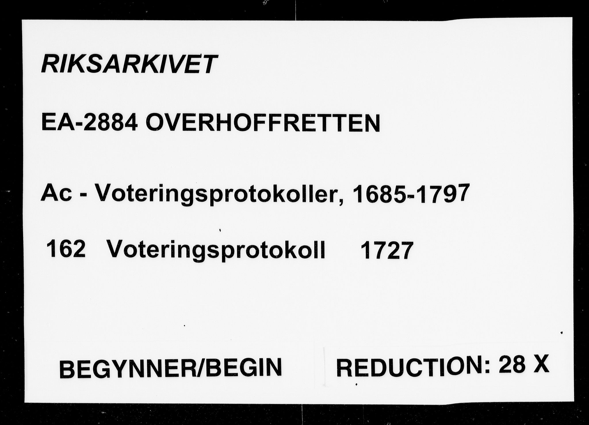 Overhoffretten 1667-1797, AV/RA-EA-2884/Ac/L0162: Voteringsprotokoll, 1727