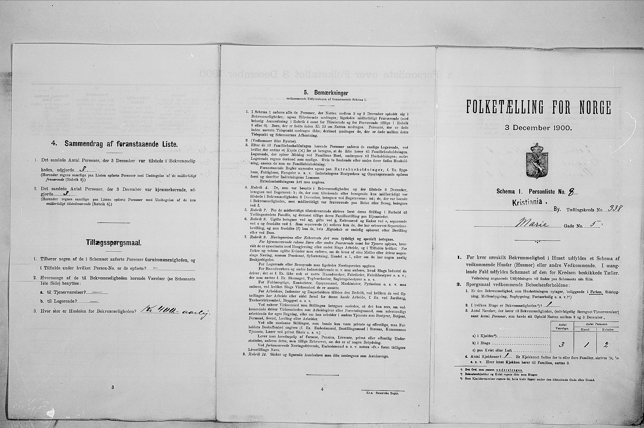 SAO, 1900 census for Kristiania, 1900, p. 57151