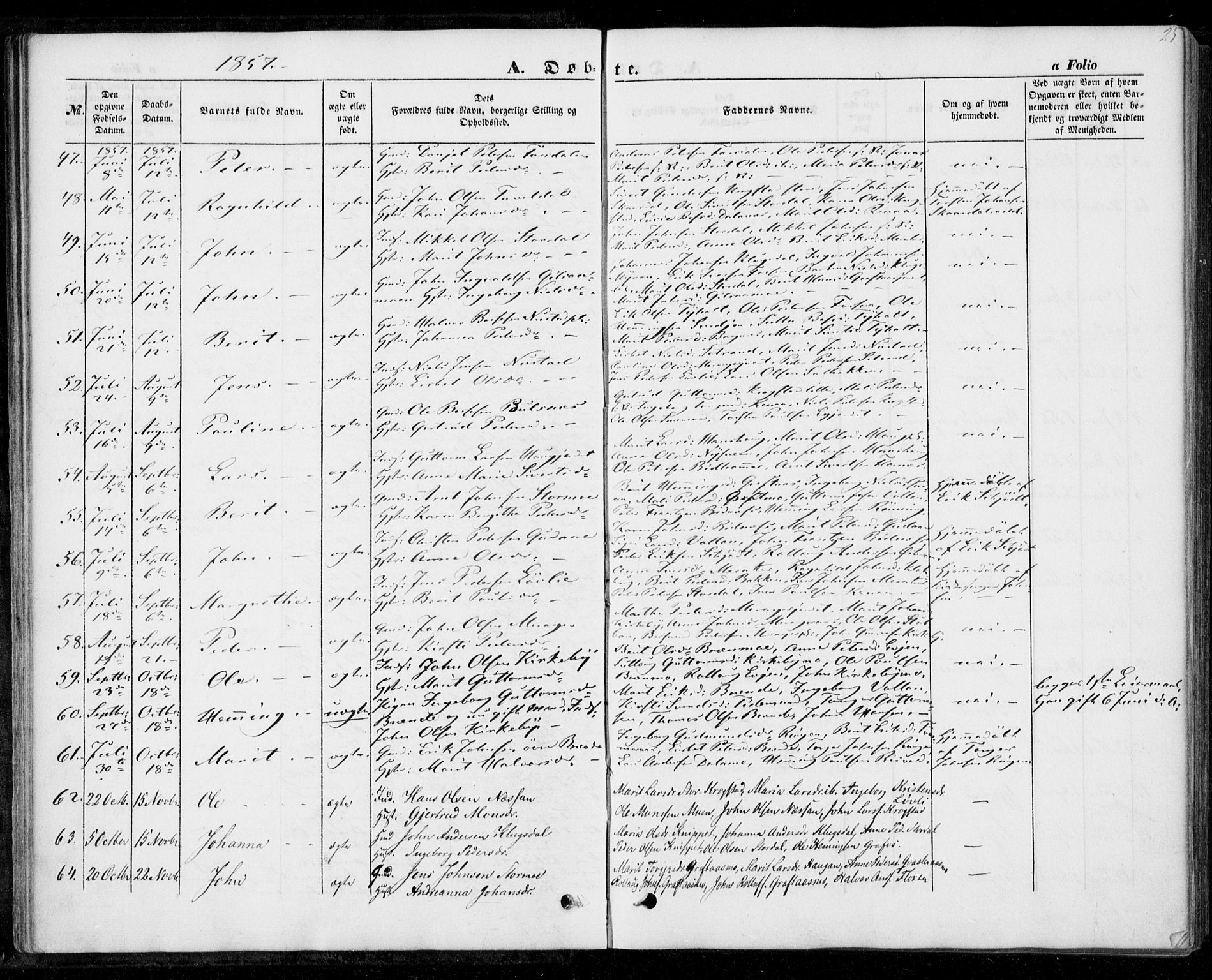 Ministerialprotokoller, klokkerbøker og fødselsregistre - Nord-Trøndelag, SAT/A-1458/706/L0040: Parish register (official) no. 706A01, 1850-1861, p. 25
