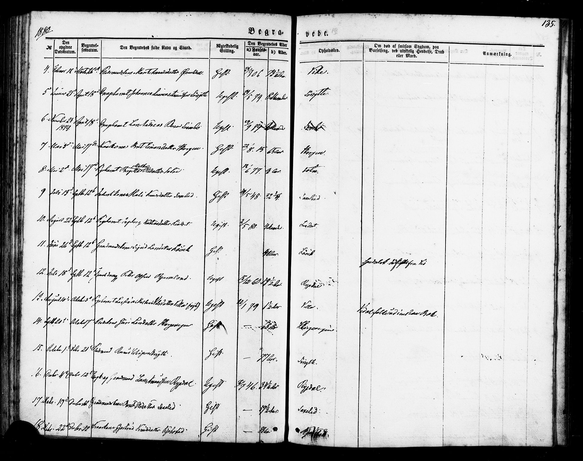 Ministerialprotokoller, klokkerbøker og fødselsregistre - Møre og Romsdal, SAT/A-1454/541/L0545: Parish register (official) no. 541A02, 1872-1886, p. 135