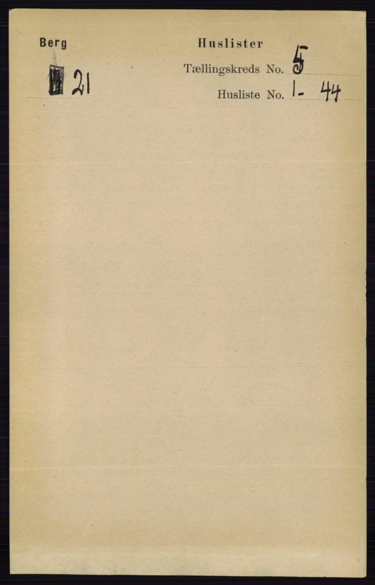 RA, 1891 census for 0116 Berg, 1891, p. 3335