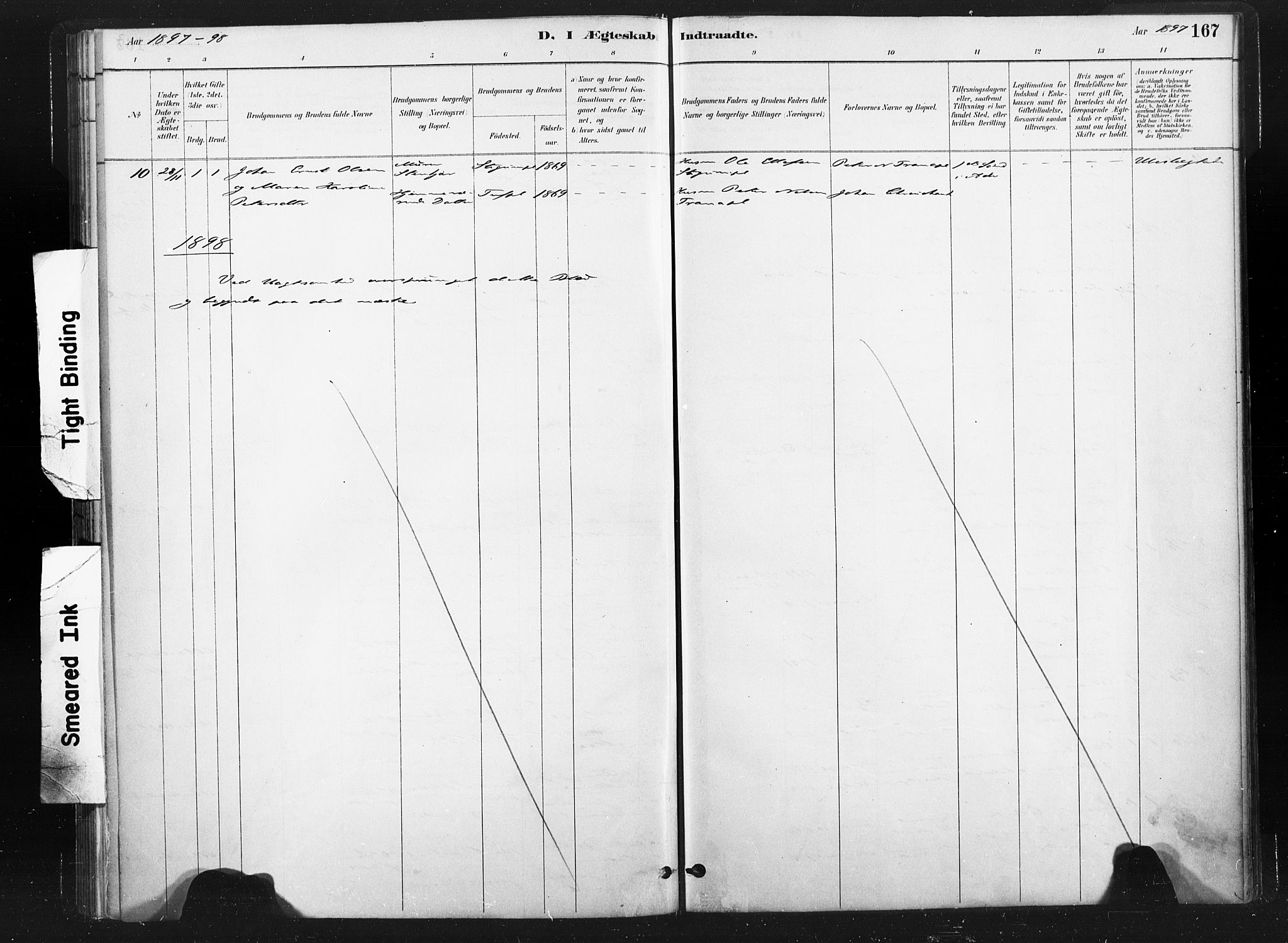 Ministerialprotokoller, klokkerbøker og fødselsregistre - Nord-Trøndelag, SAT/A-1458/736/L0361: Parish register (official) no. 736A01, 1884-1906, p. 167