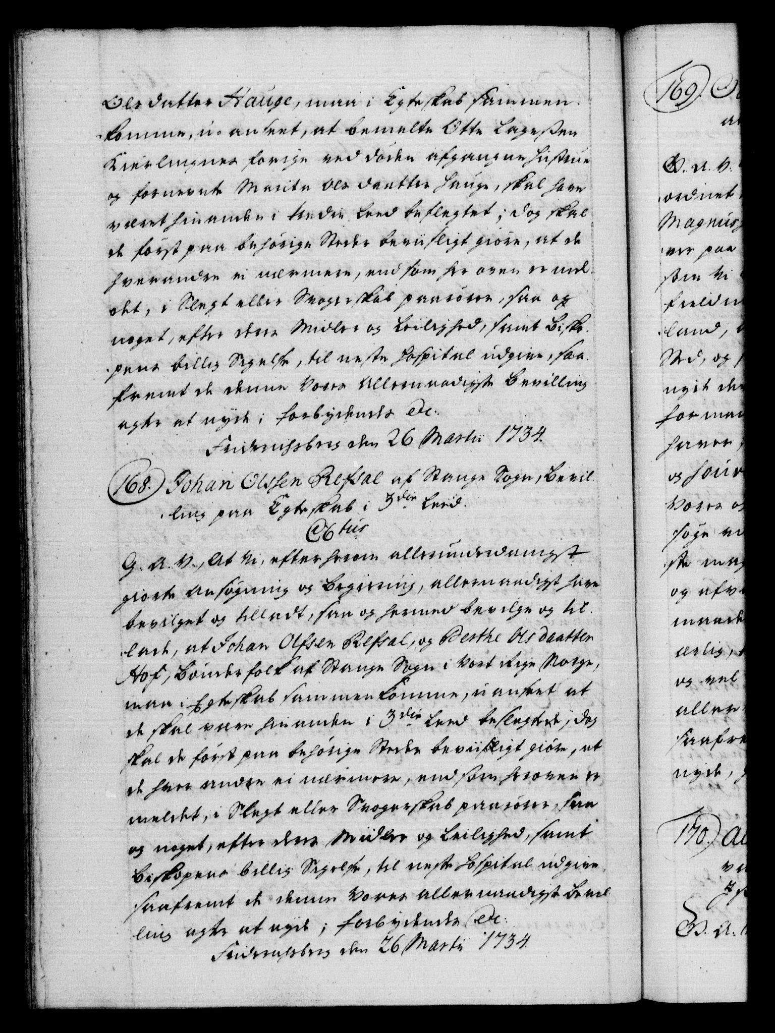 Danske Kanselli 1572-1799, AV/RA-EA-3023/F/Fc/Fca/Fcaa/L0028: Norske registre, 1733-1734, p. 460b