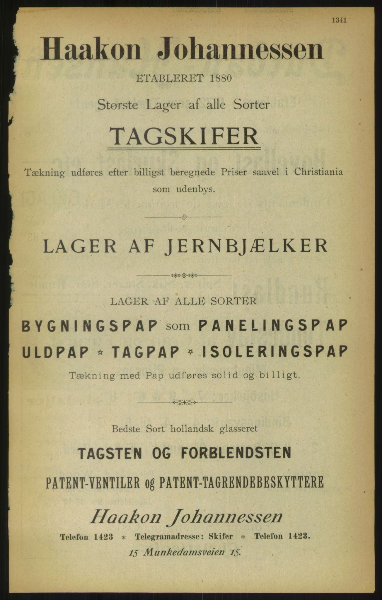 Kristiania/Oslo adressebok, PUBL/-, 1900, p. 1341