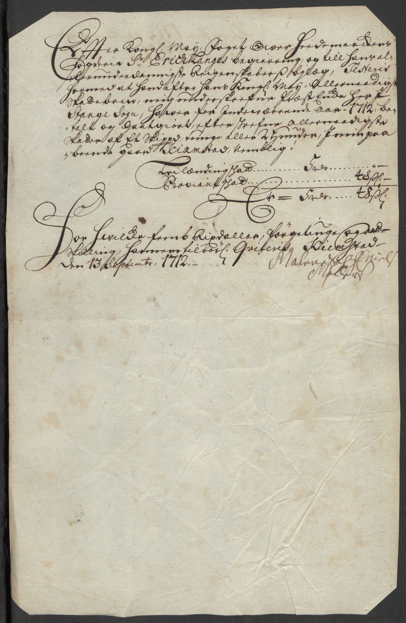 Rentekammeret inntil 1814, Reviderte regnskaper, Fogderegnskap, AV/RA-EA-4092/R16/L1049: Fogderegnskap Hedmark, 1712, p. 272