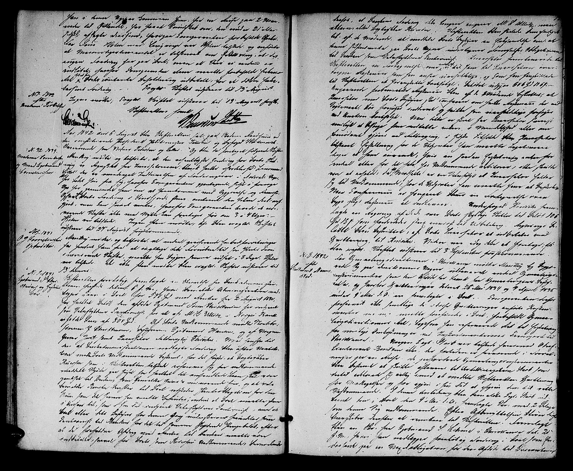 Kristiansand byrett, AV/SAK-1223-0001/H/Hc/L0023: Skifteprotokoll nr. 19, 1842-1845, p. 14b-15a