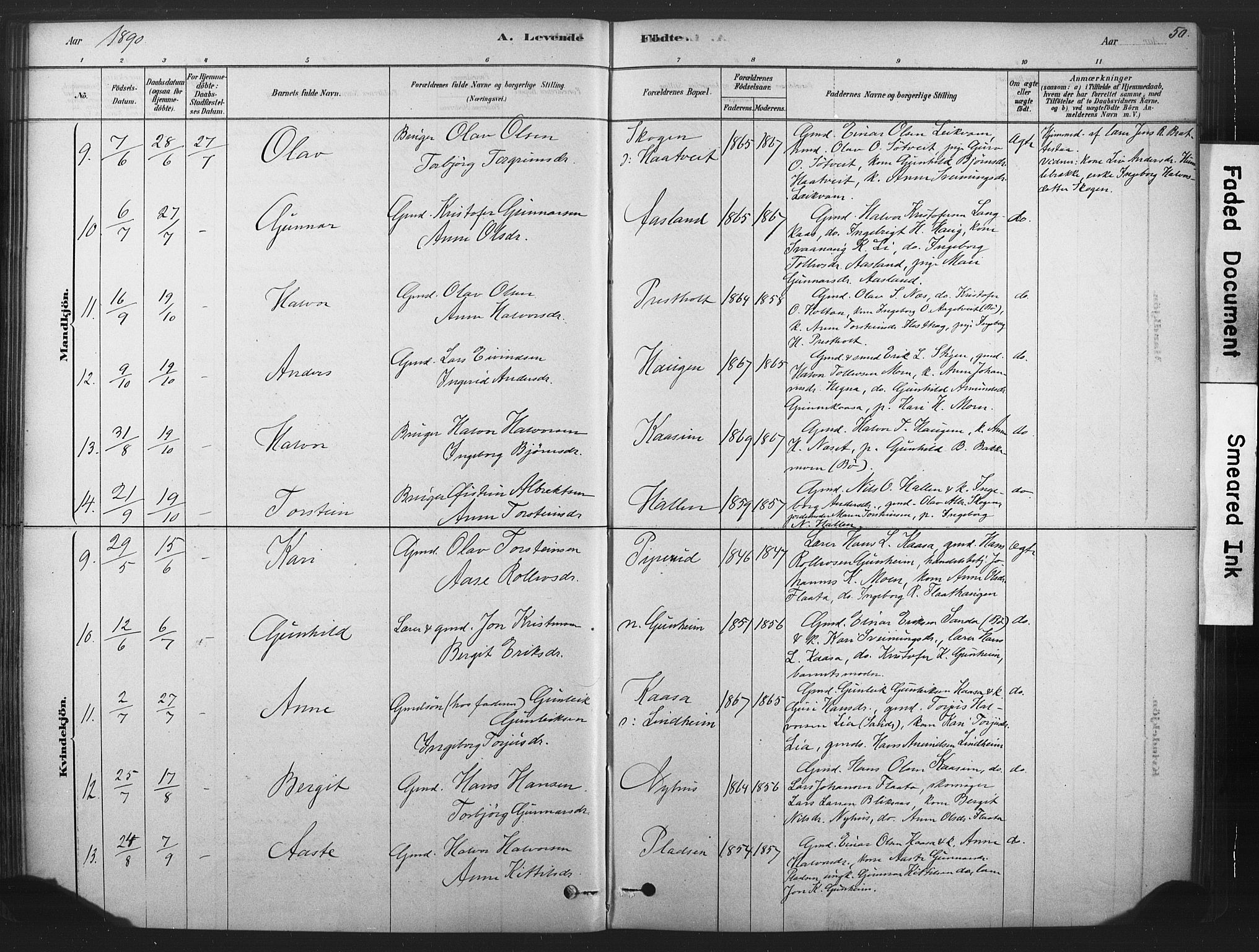 Sauherad kirkebøker, AV/SAKO-A-298/F/Fb/L0002: Parish register (official) no. II 2, 1878-1901, p. 50