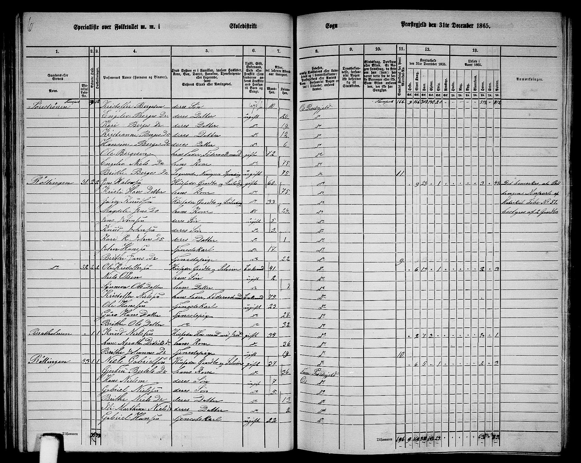 RA, 1865 census for Os, 1865, p. 35