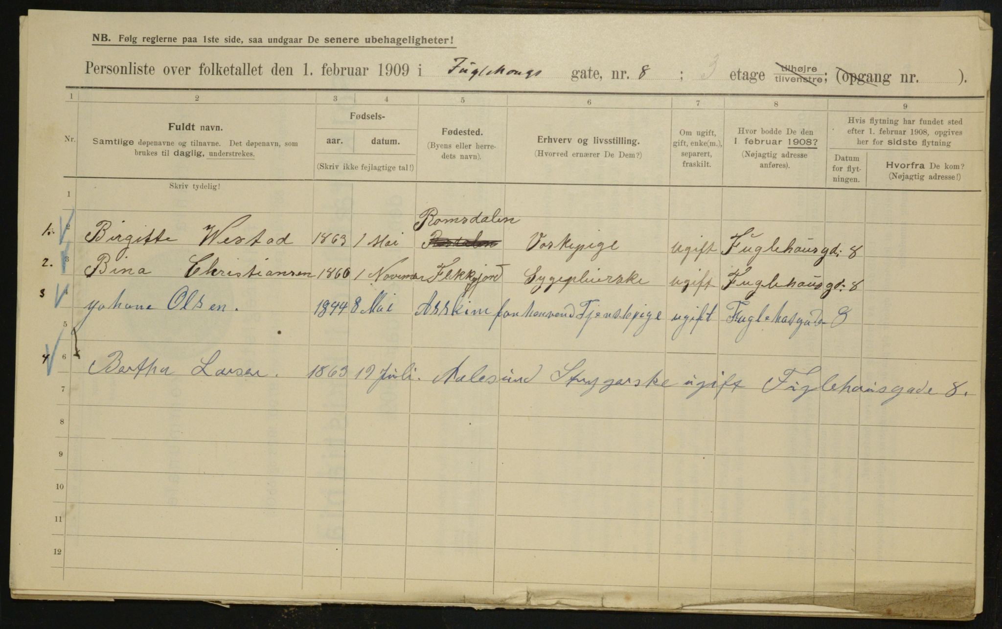 OBA, Municipal Census 1909 for Kristiania, 1909, p. 25826