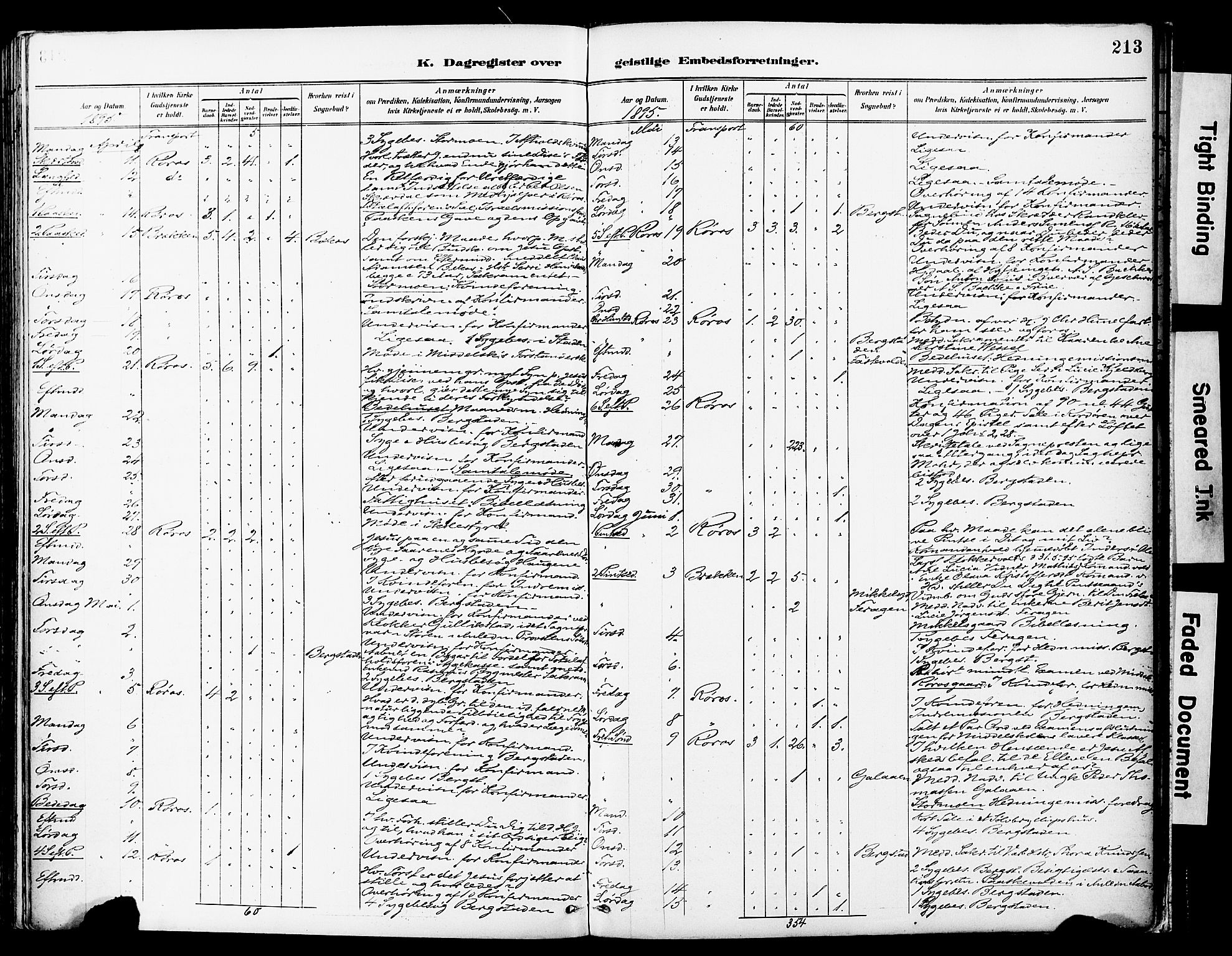 Ministerialprotokoller, klokkerbøker og fødselsregistre - Sør-Trøndelag, SAT/A-1456/681/L0935: Parish register (official) no. 681A13, 1890-1898, p. 213