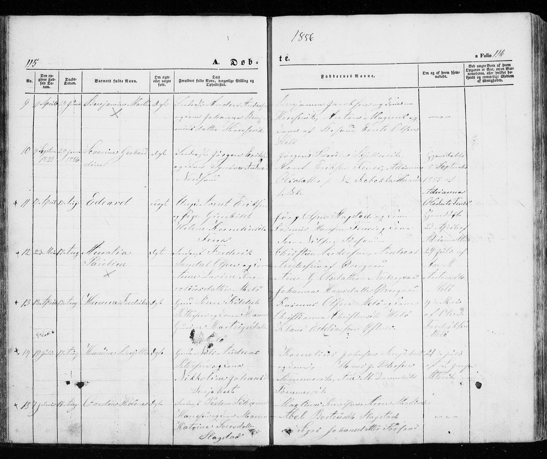 Trondenes sokneprestkontor, SATØ/S-1319/H/Ha/L0010kirke: Parish register (official) no. 10, 1840-1865, p. 115-116