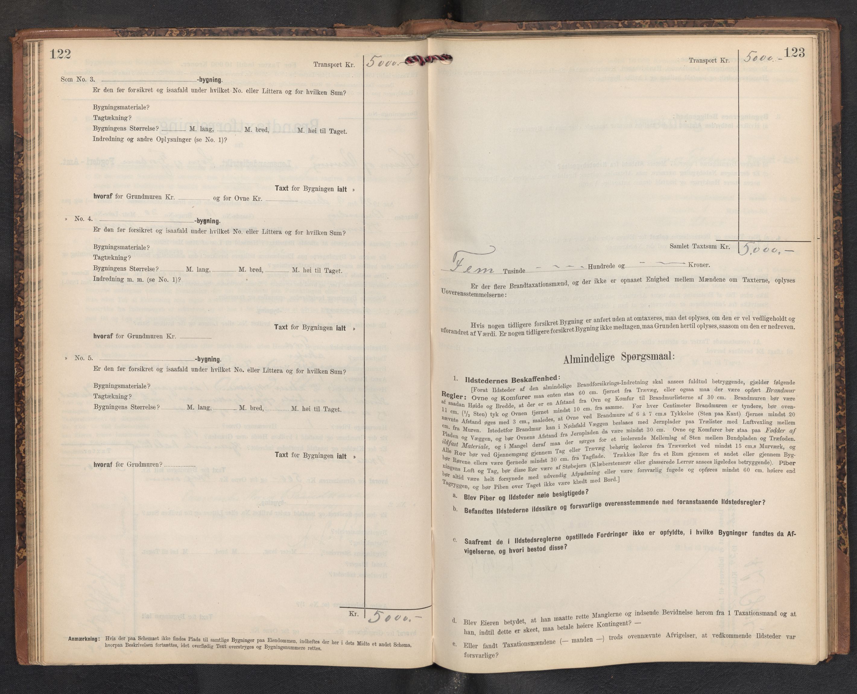 Lensmannen i Kinn, AV/SAB-A-28801/0012/L0005: Branntakstprotokoll, skjematakst, 1903-1938, p. 122-123