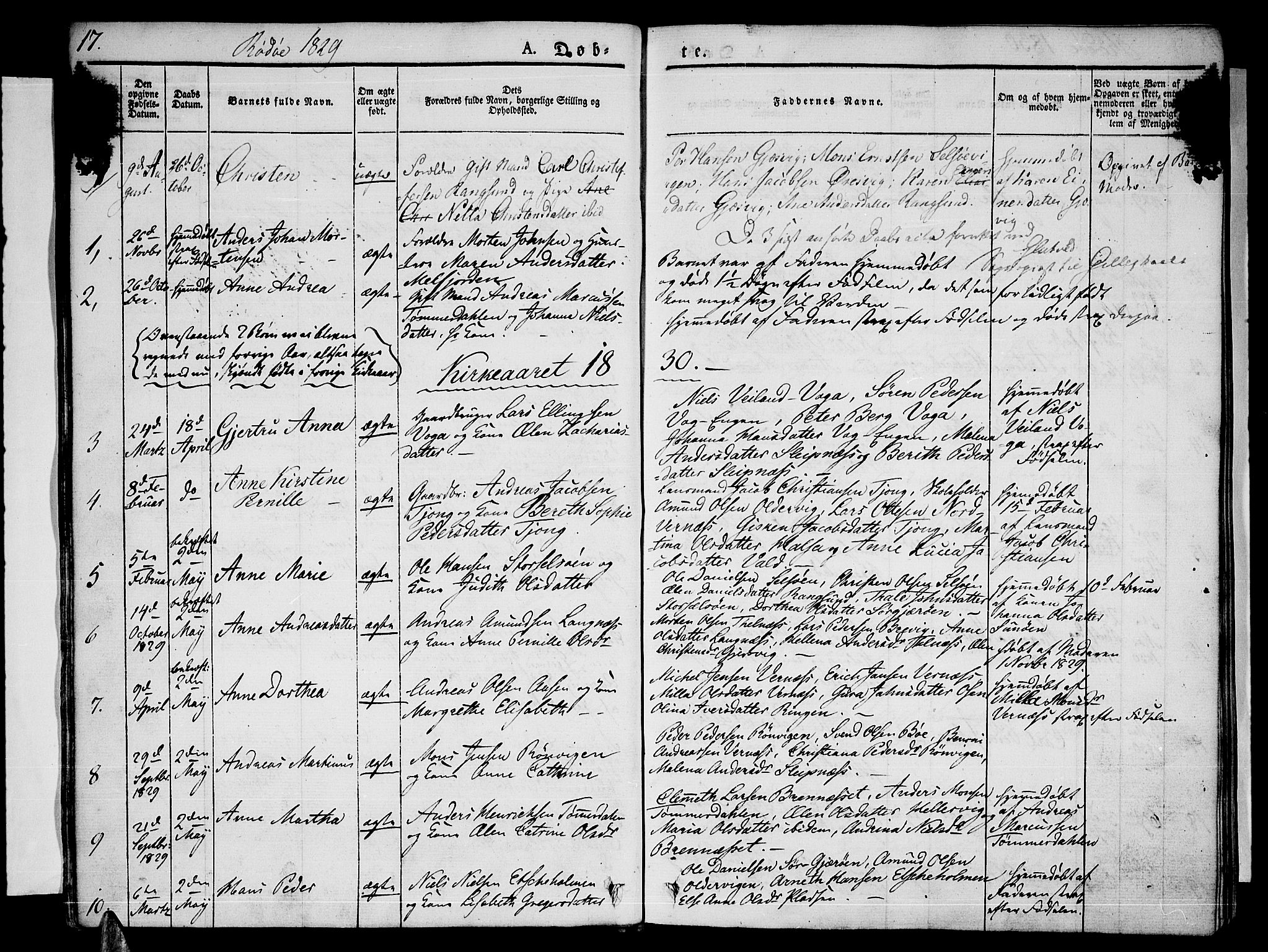 Ministerialprotokoller, klokkerbøker og fødselsregistre - Nordland, SAT/A-1459/841/L0598: Parish register (official) no. 841A06 /1, 1825-1844, p. 17