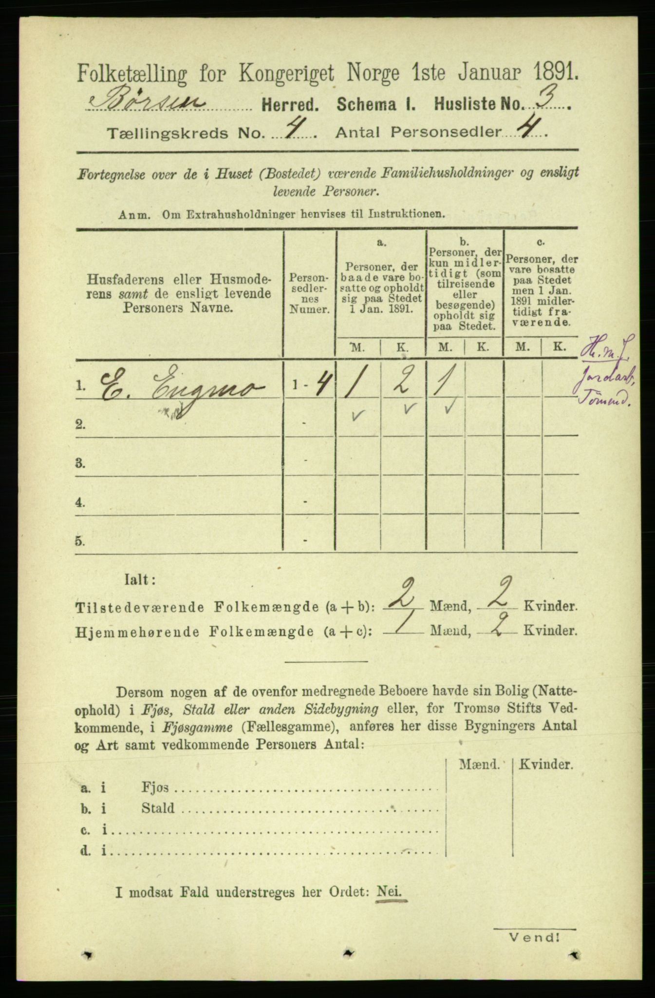 RA, 1891 census for 1658 Børsa, 1891, p. 1377