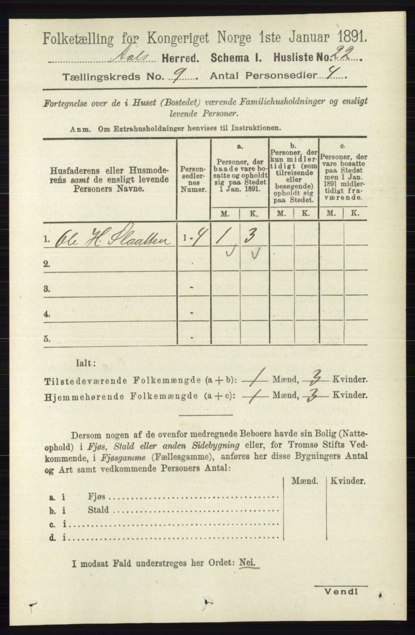 RA, 1891 census for 0619 Ål, 1891, p. 2468