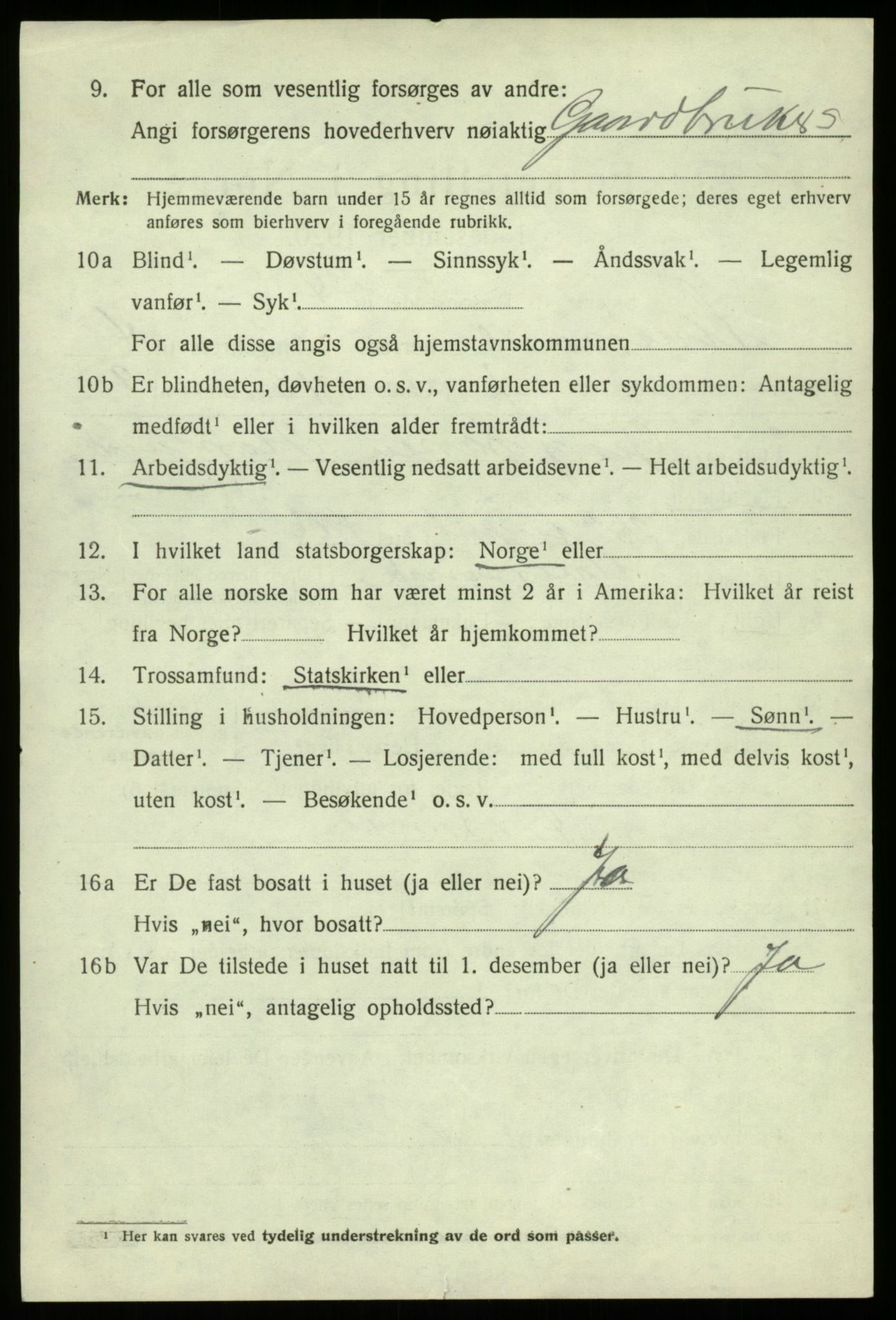 SAB, 1920 census for Alversund, 1920, p. 2665