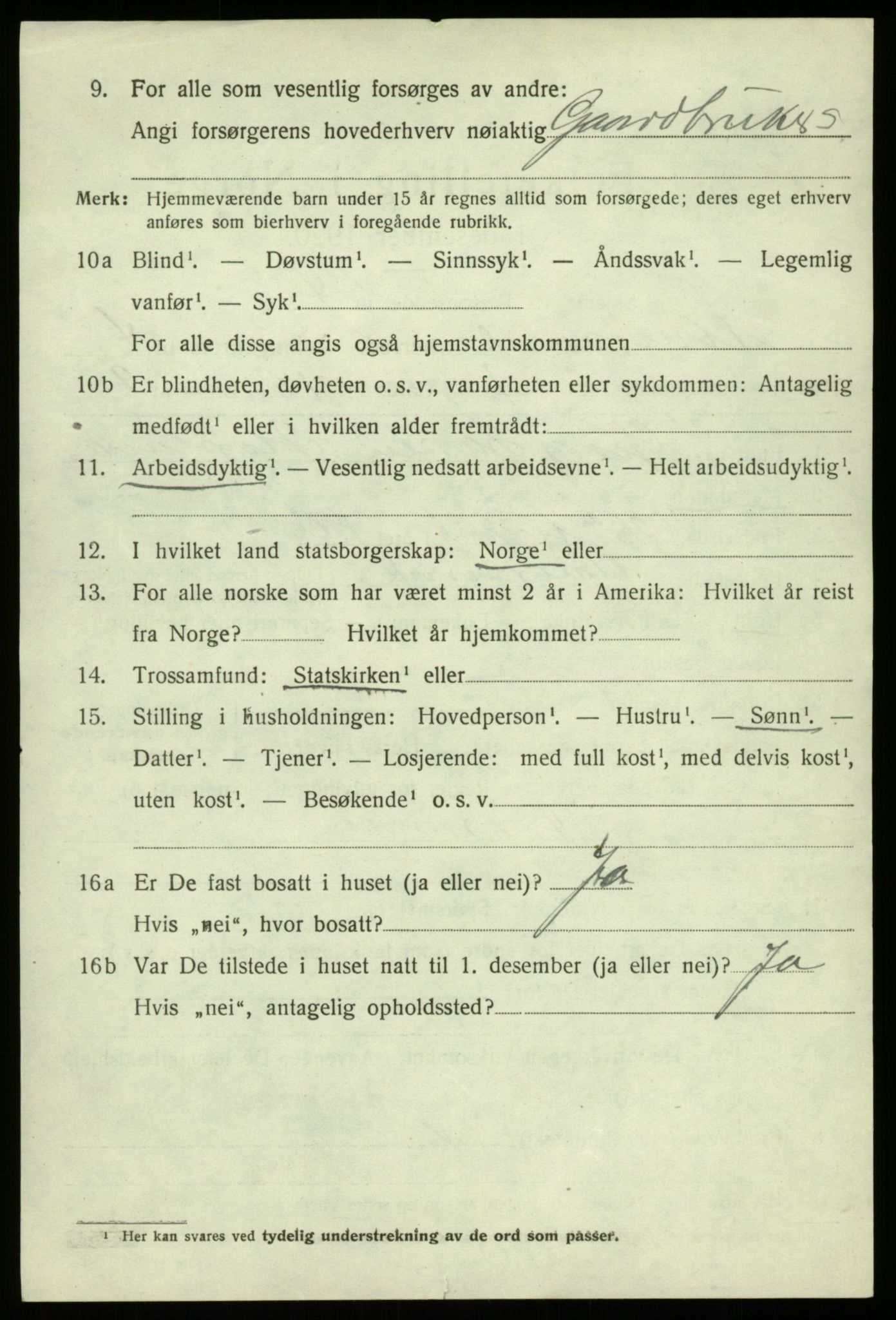 SAB, 1920 census for Alversund, 1920, p. 2665