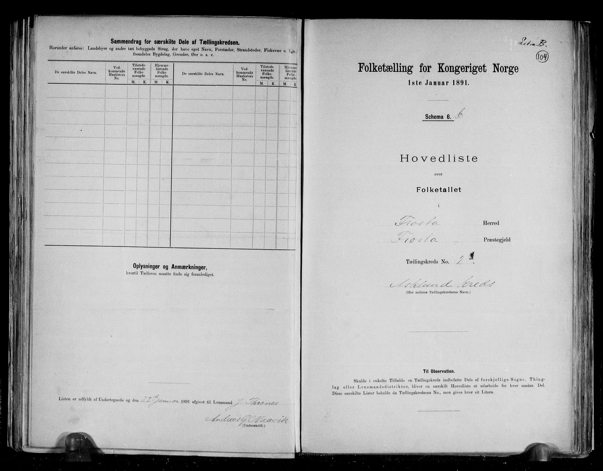 RA, 1891 census for 1717 Frosta, 1891, p. 10