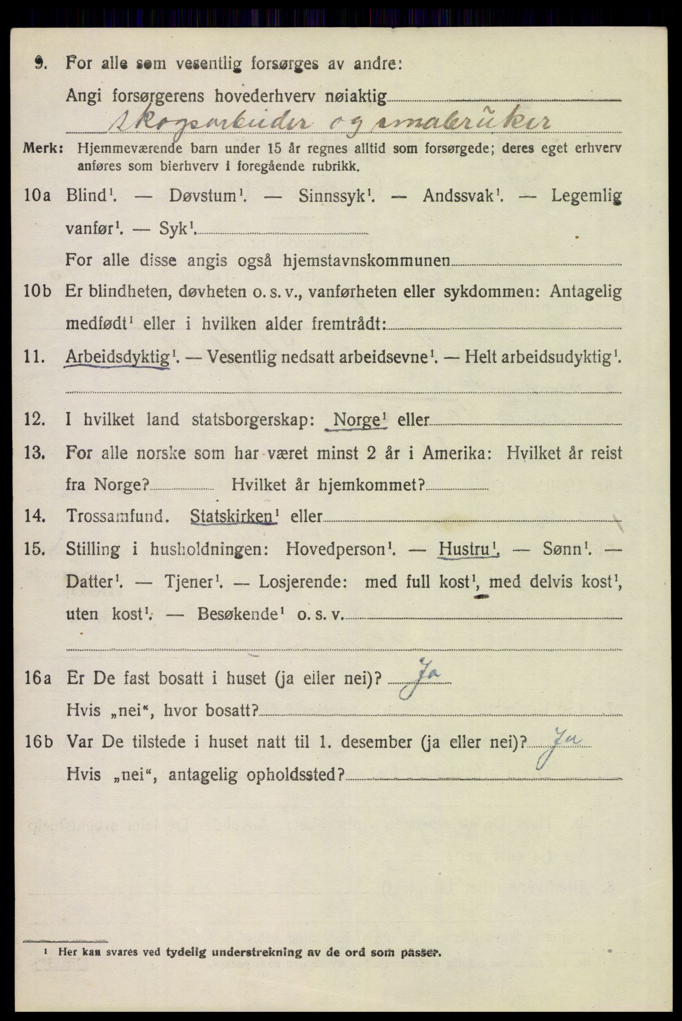 SAH, 1920 census for Vinger, 1920, p. 11087