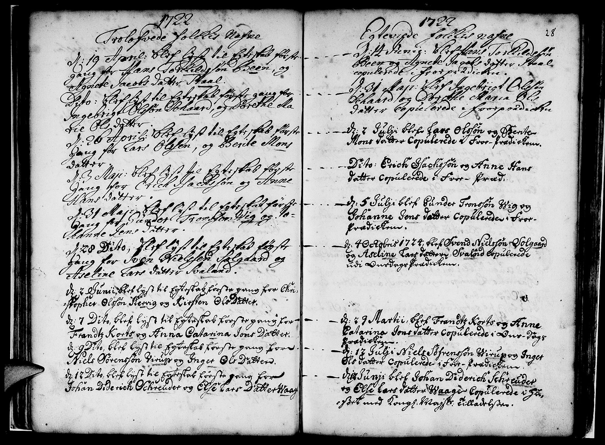 Nykirken Sokneprestembete, SAB/A-77101/H/Haa/L0007: Parish register (official) no. A 7, 1719-1781, p. 28