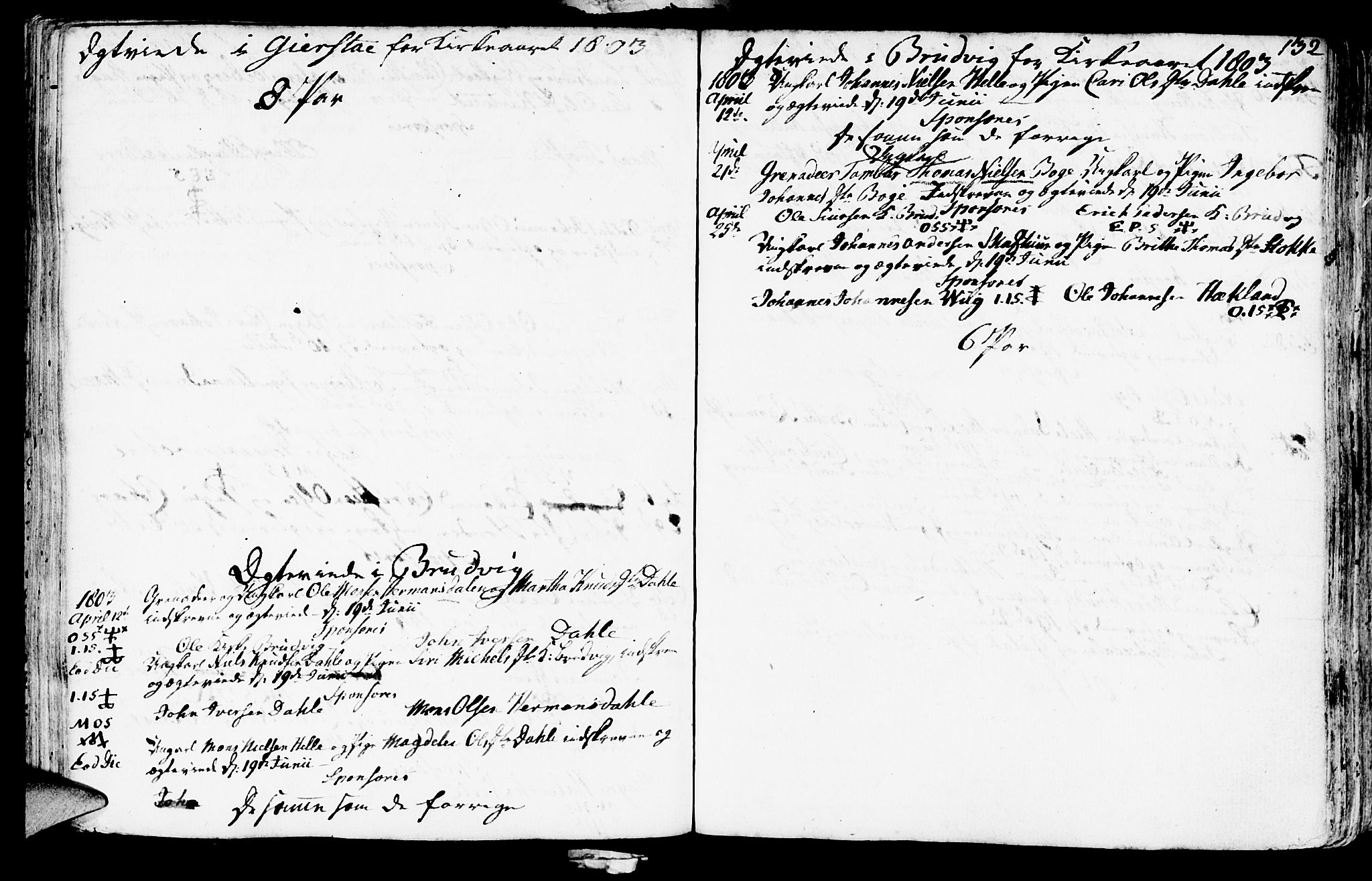 Haus sokneprestembete, AV/SAB-A-75601/H/Haa: Parish register (official) no. A 11, 1796-1816, p. 132